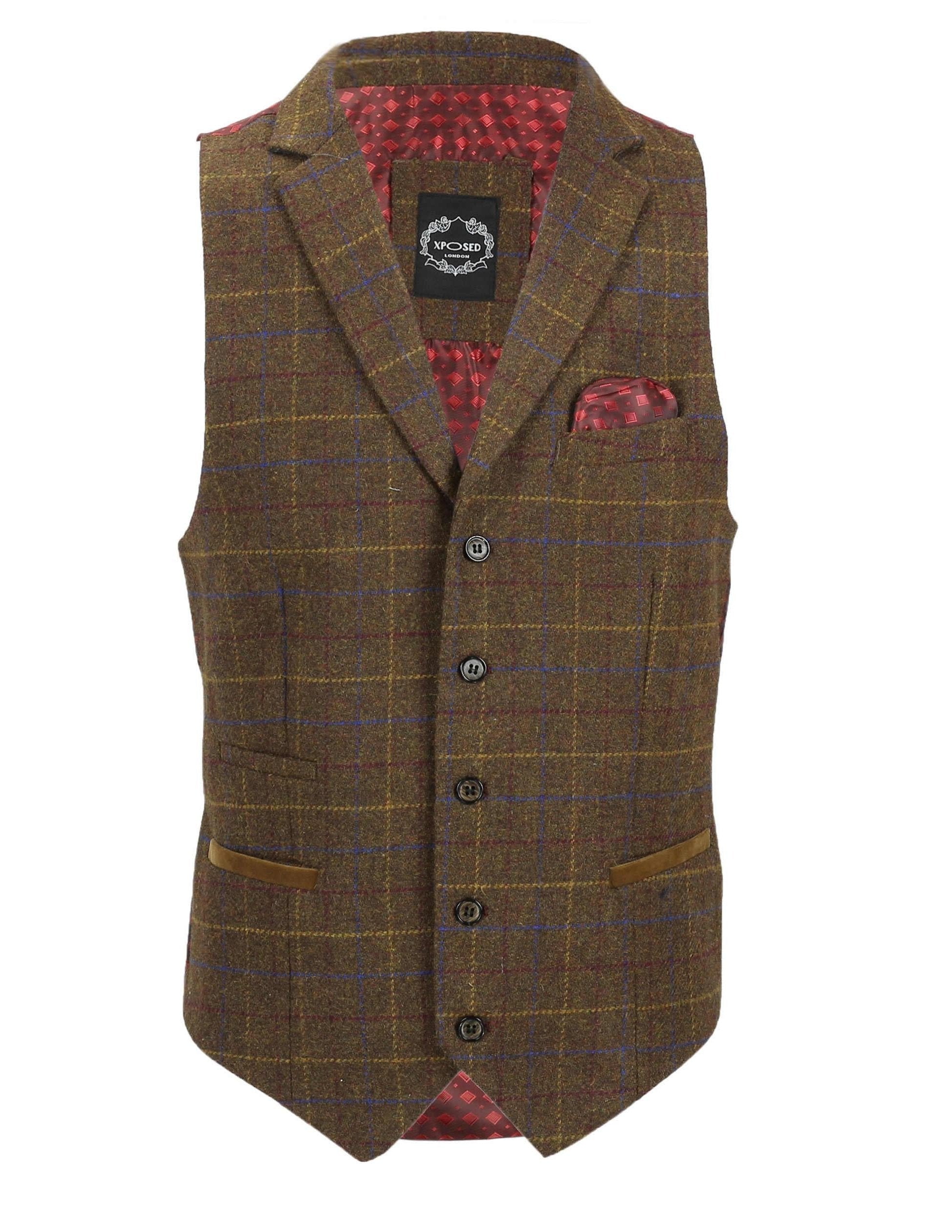 Chester - Tan Tweed Collar Waistcoat