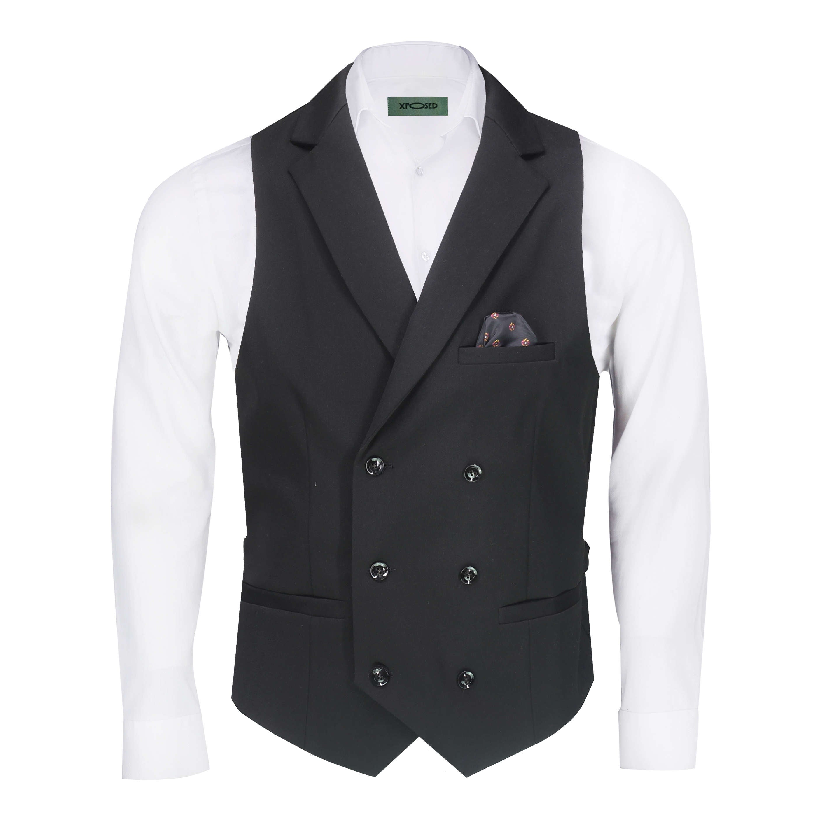 MAX – DOUBLE BREASTED BLACK WAISTCOAT