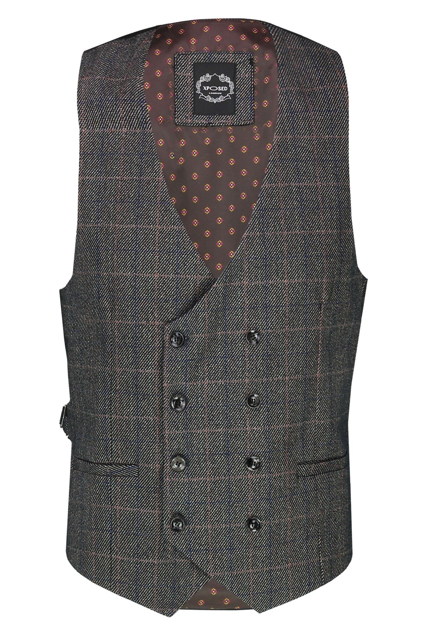 CARER – DOUBLE BREASTED TWEED BROWN WAISTCOAT