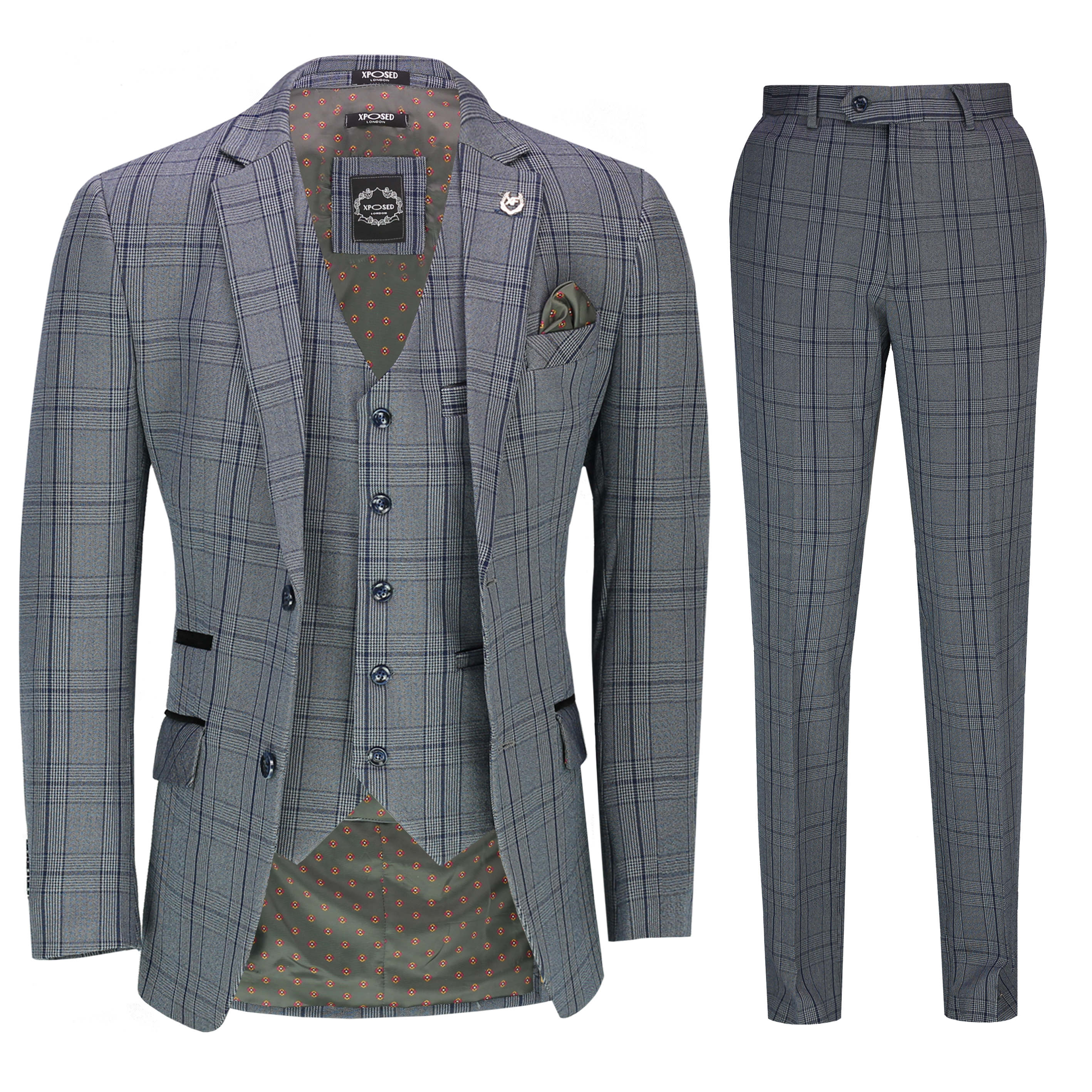 BEVAN – BLUE CHECKS SUIT