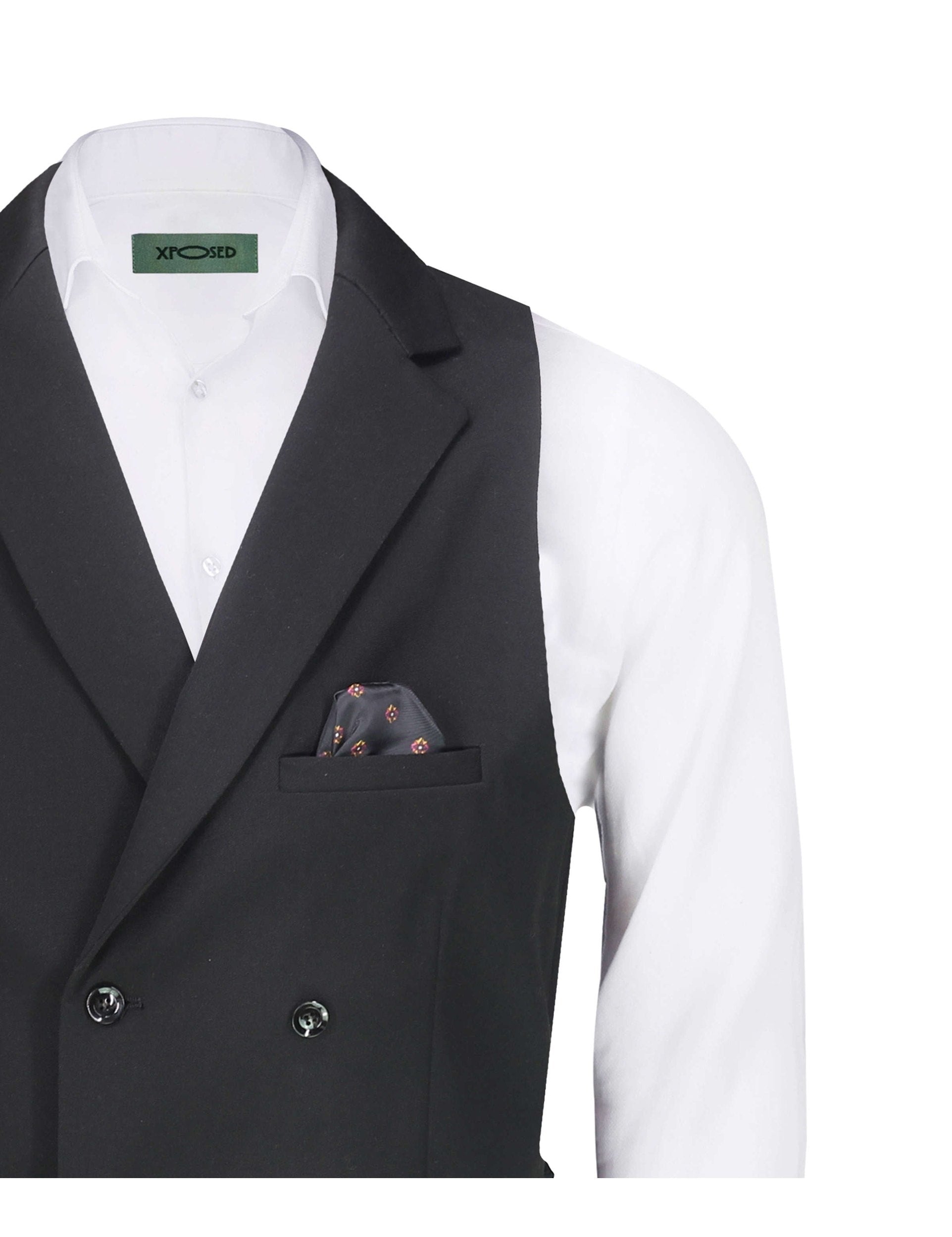 MAX – DOUBLE BREASTED BLACK WAISTCOAT