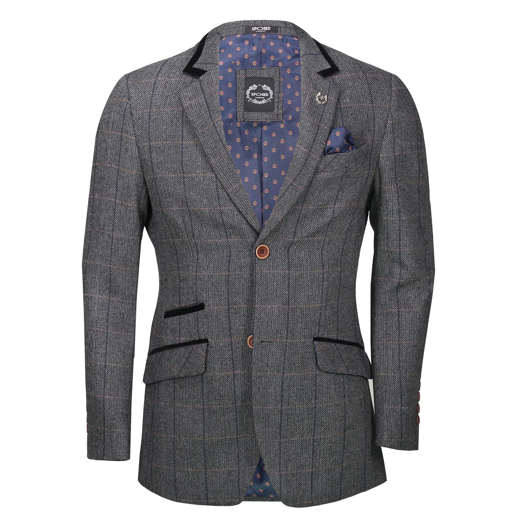 ELTON - Black Tweed Check Blazer
