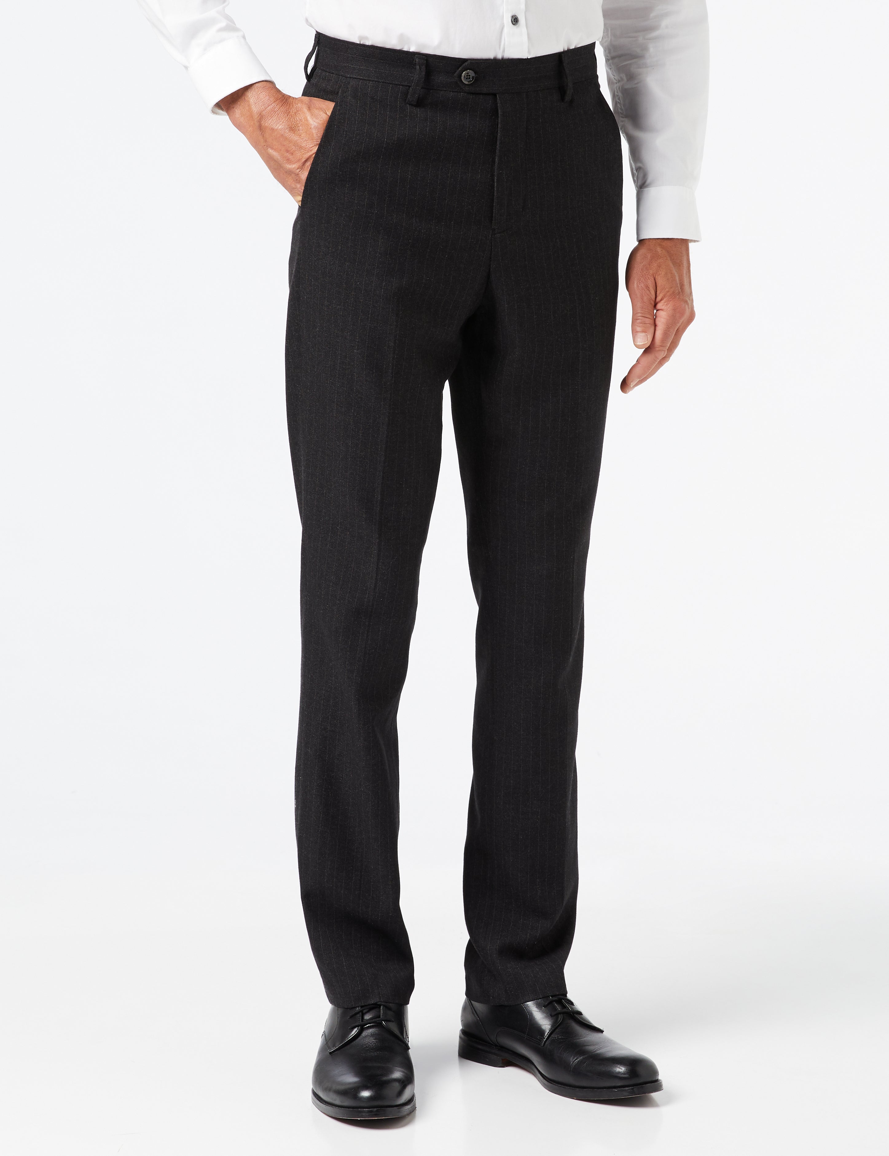 Dark Grey Double Breasted Pinstripe Suit