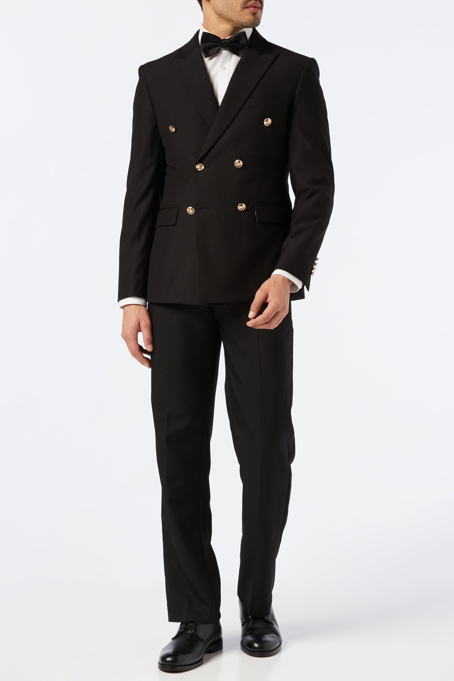 CLASSIC BLACK DOUBLE BREASTED GOLD BUTTON JACKET