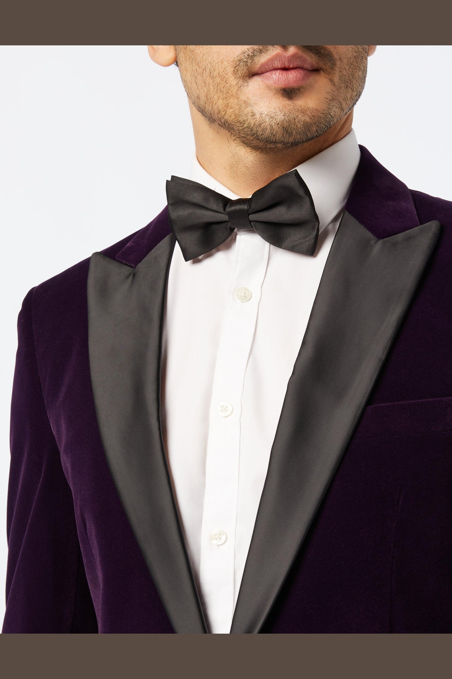 DINNER RICKY - Purple Soft Velvet Tuxedo Jacket