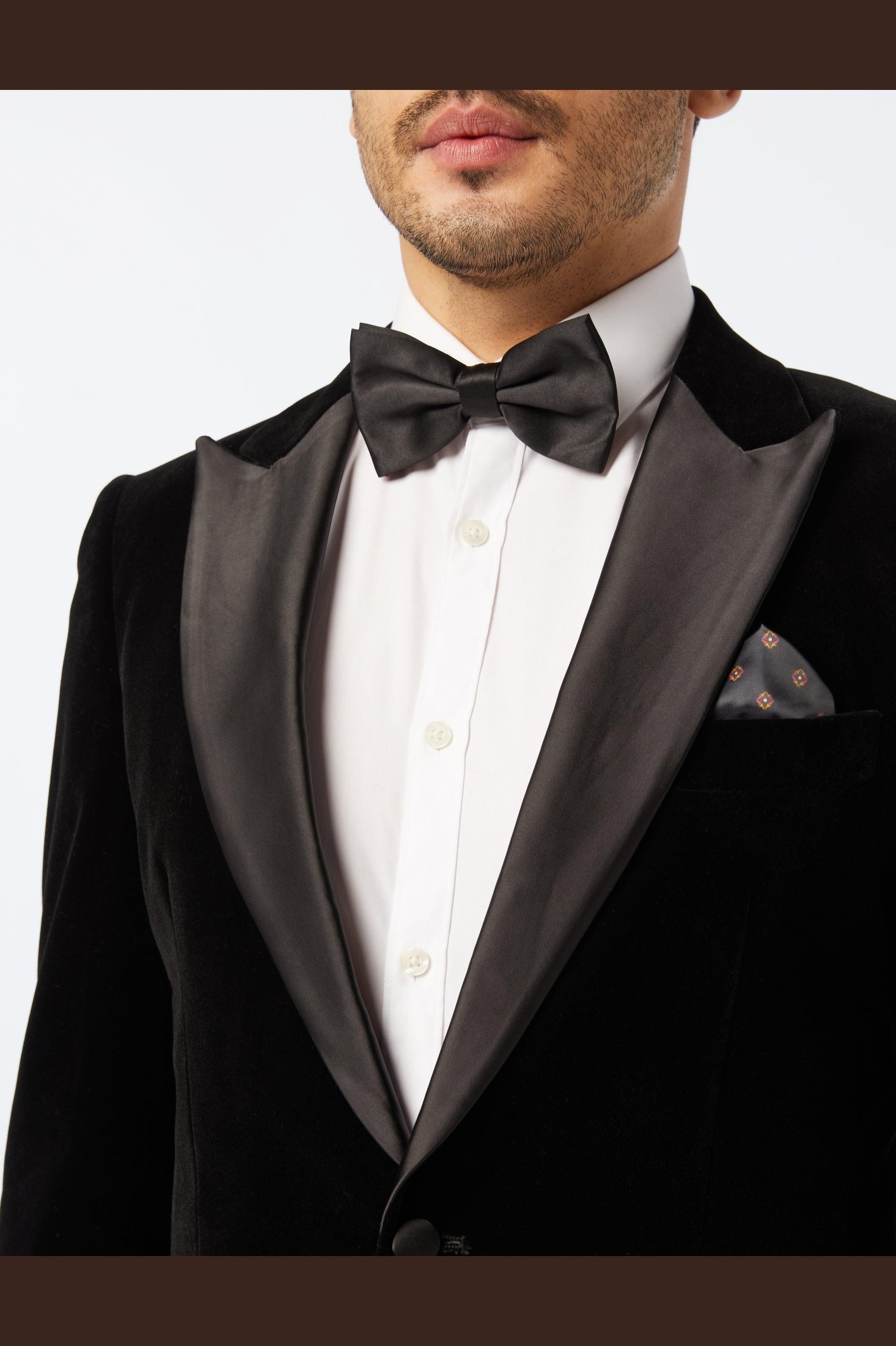 DINNER TIM - Black Soft Velvet Tuxedo Jacket