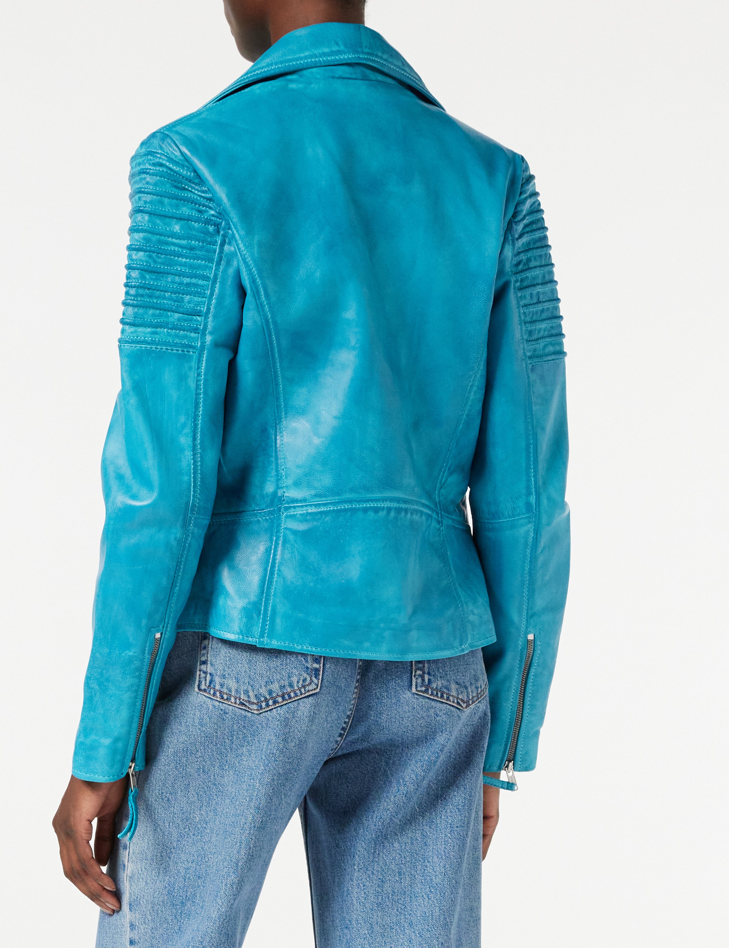 Ladies Retro Biker Frozen Blue