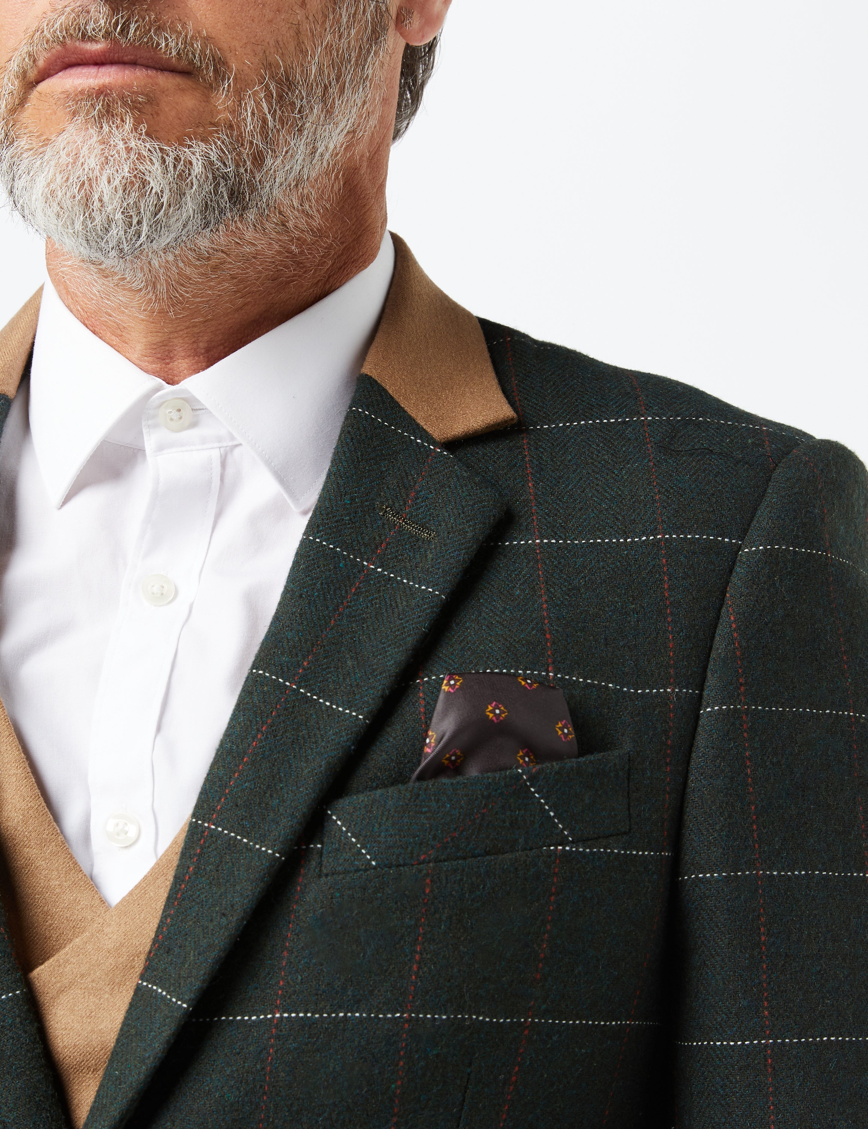 EVAN - TWEED CHECK SUIT IN GREEN