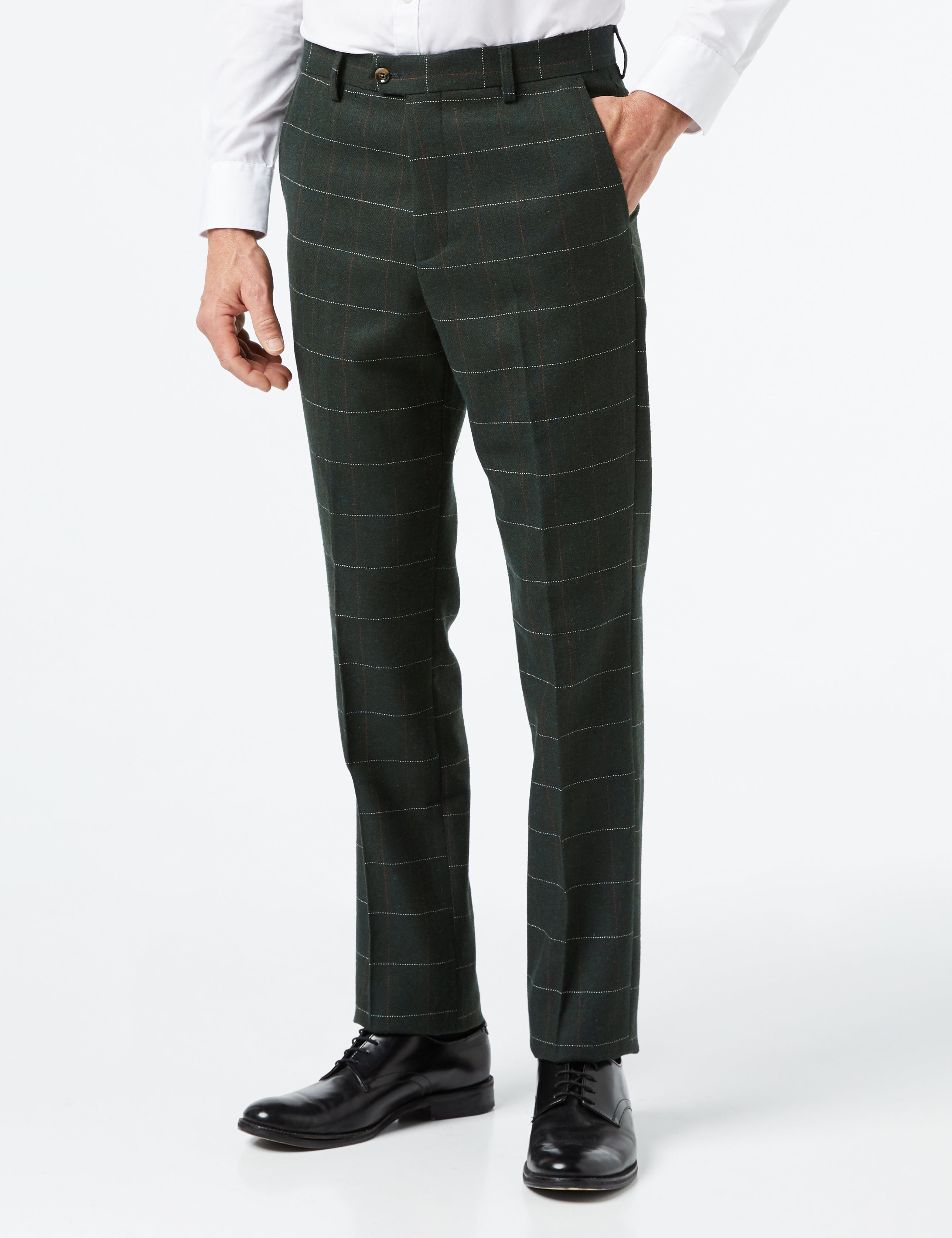 EVAN - TWEED CHECK SUIT IN GREEN