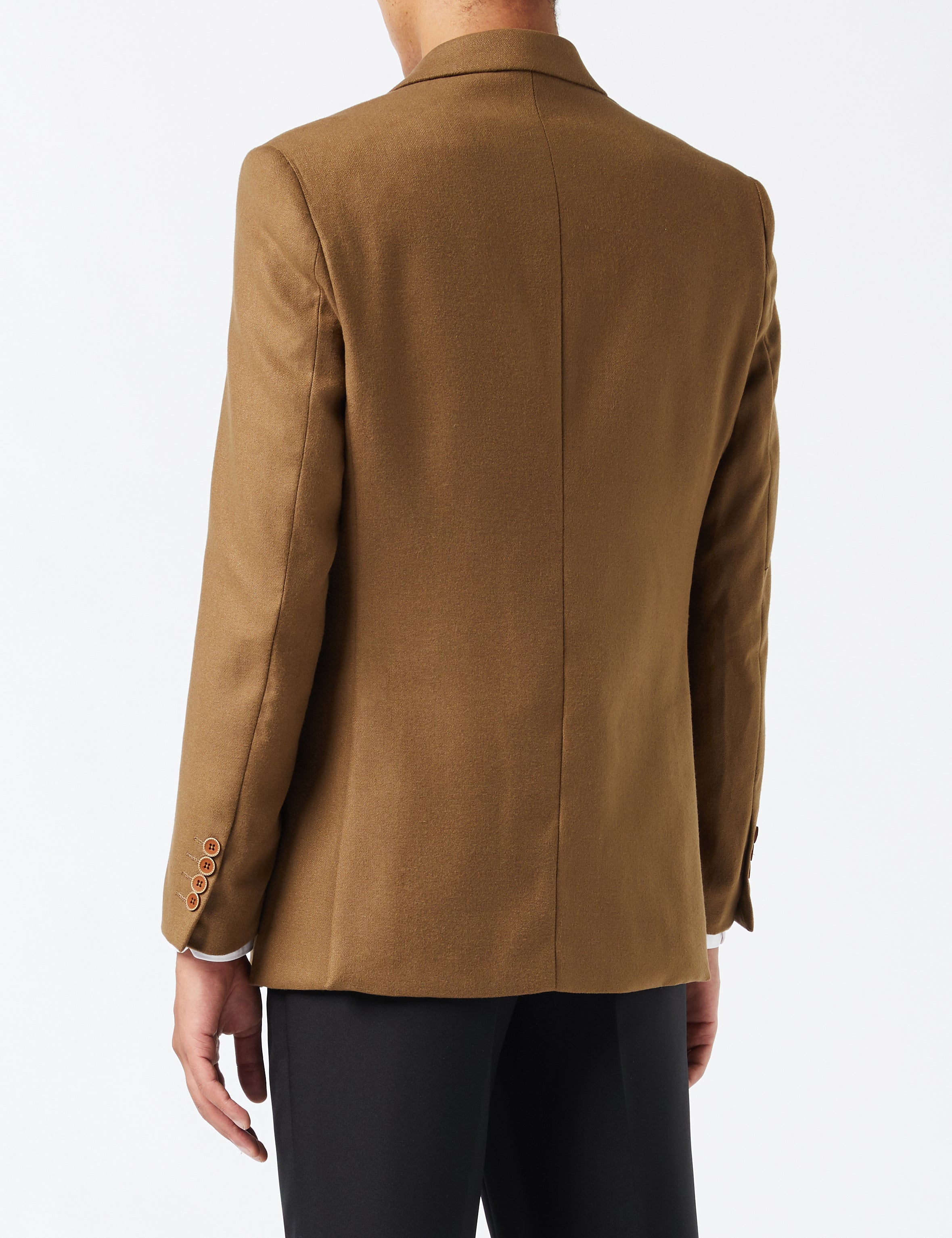 MARCO-DOUBLE BREASTED TWEED TAN JACKET