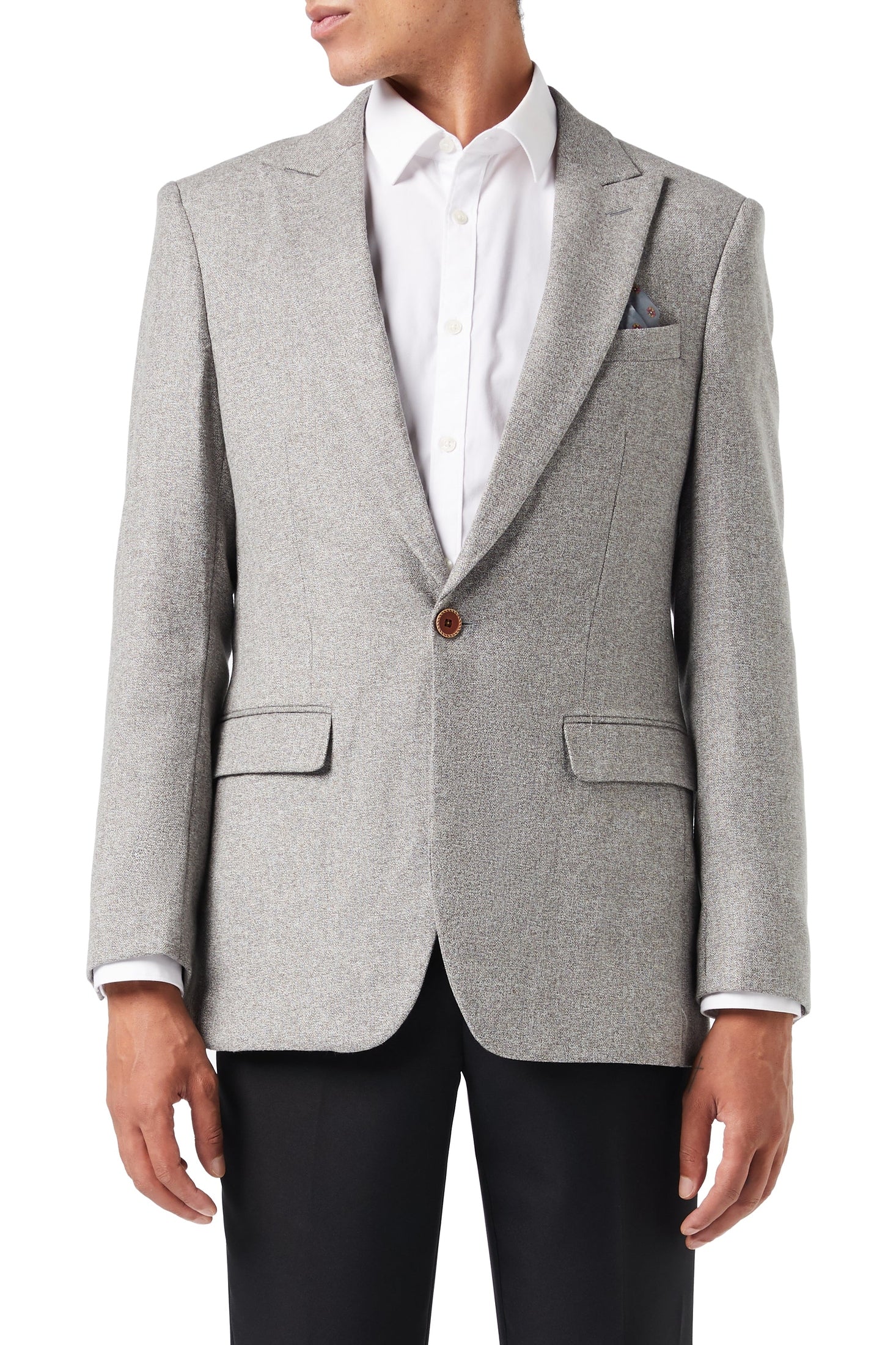MARCO - SINGLE BREASTED CASUAL GREY BLAZER