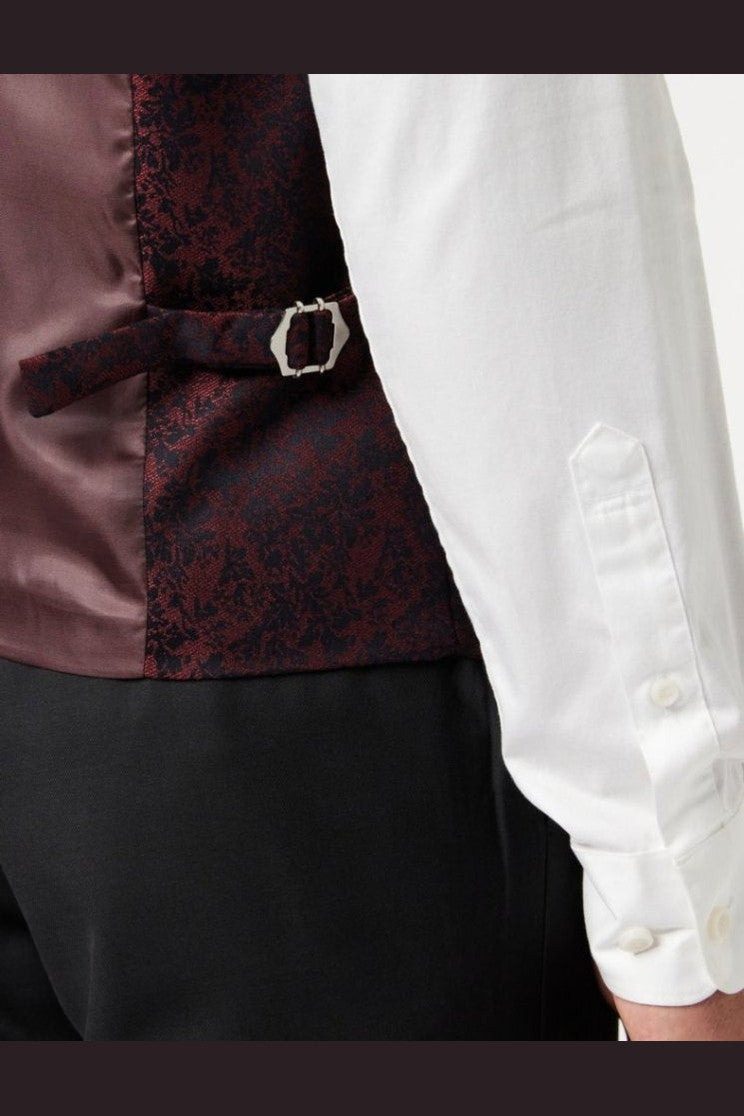 LUCA - MAROON PRINTED DINNER TUX JACKET