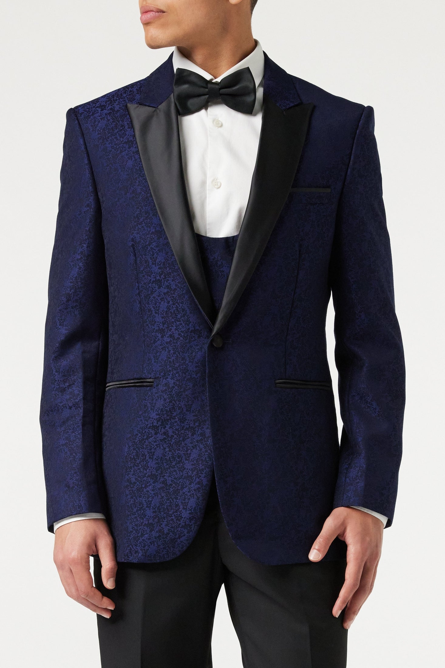 LUCA - BLUE PRINTED DINNER TUX JACKET