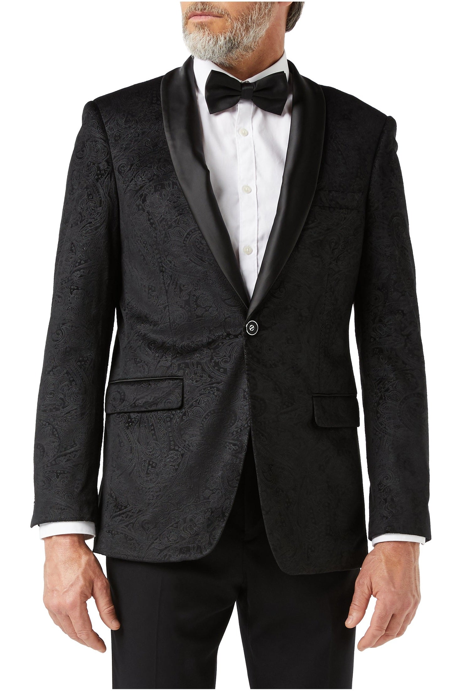RONY - Black Velvet Paisley Blazer