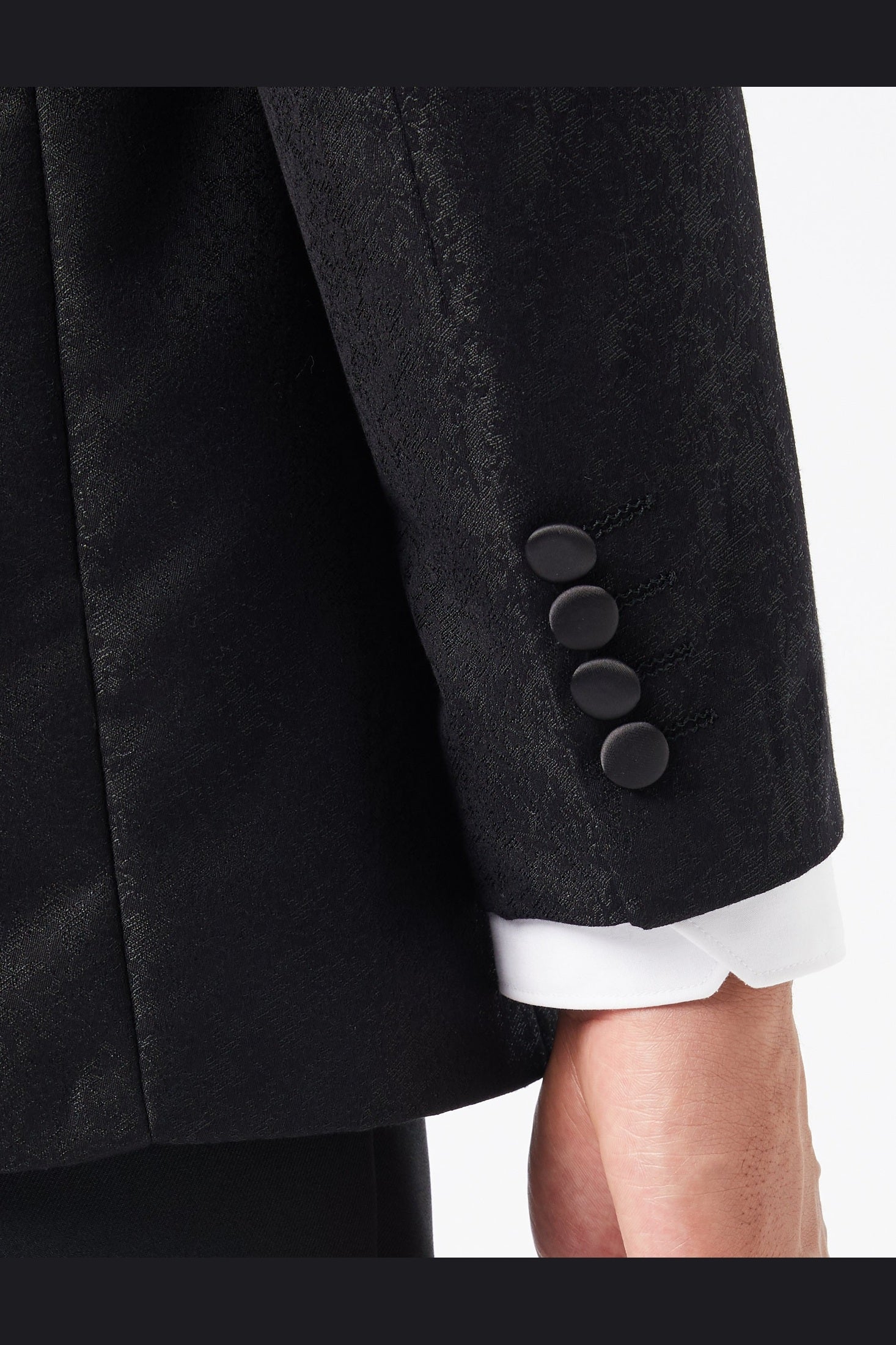 LUCA - BLACK PRINTED DINNER TUX JACKET