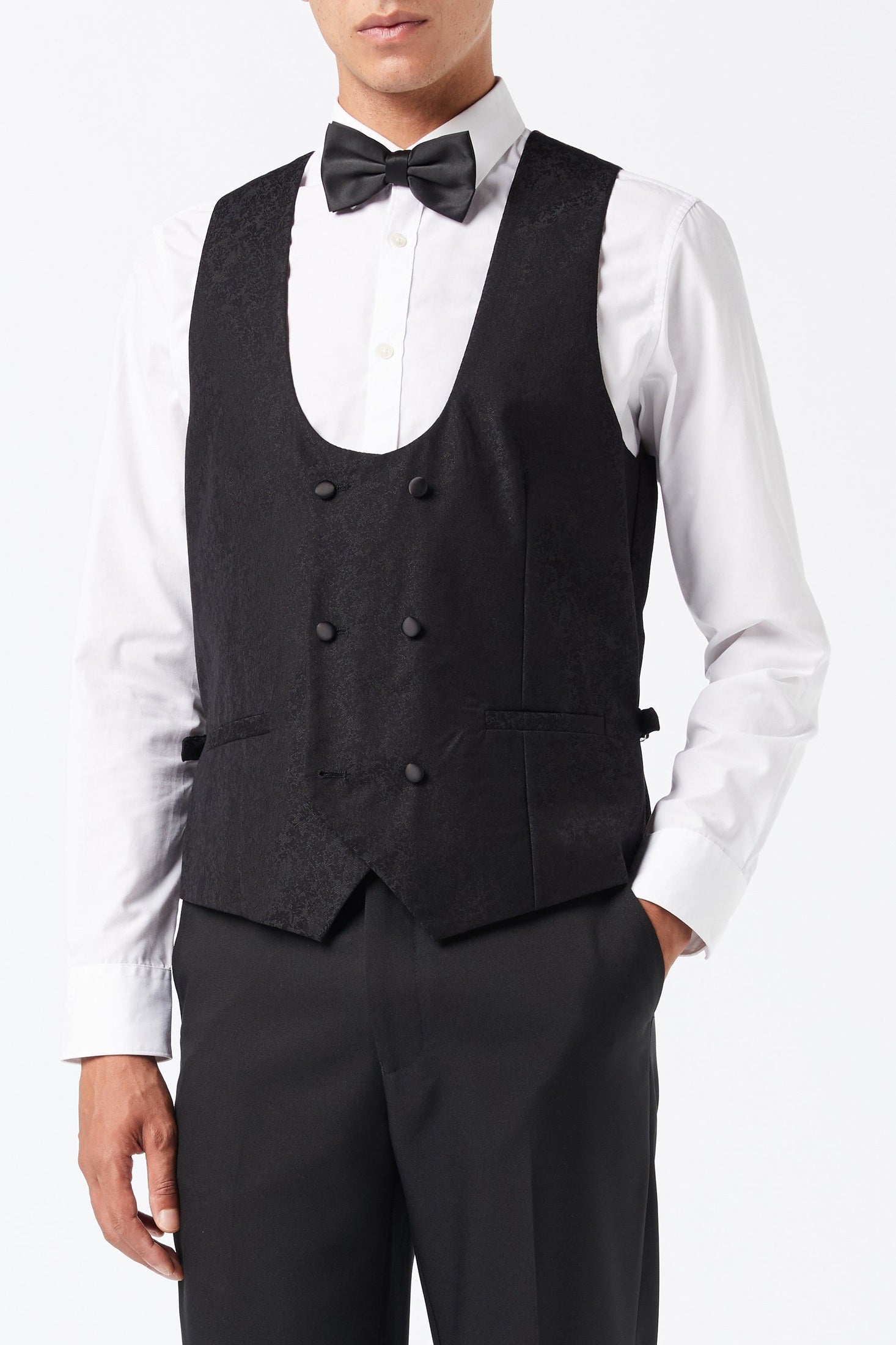 LUCA - BLACK PRINTED DINNER TUX JACKET