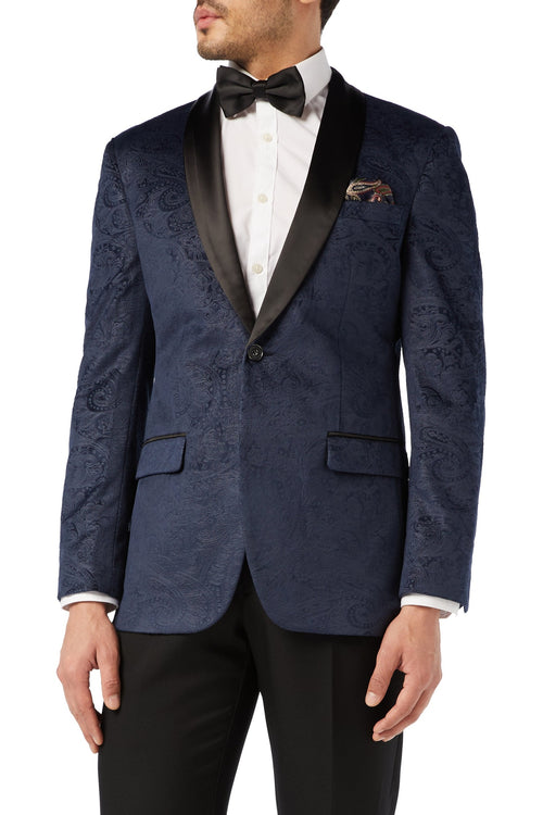 RONY - NAVY VELVET PAISLEY BLAZER