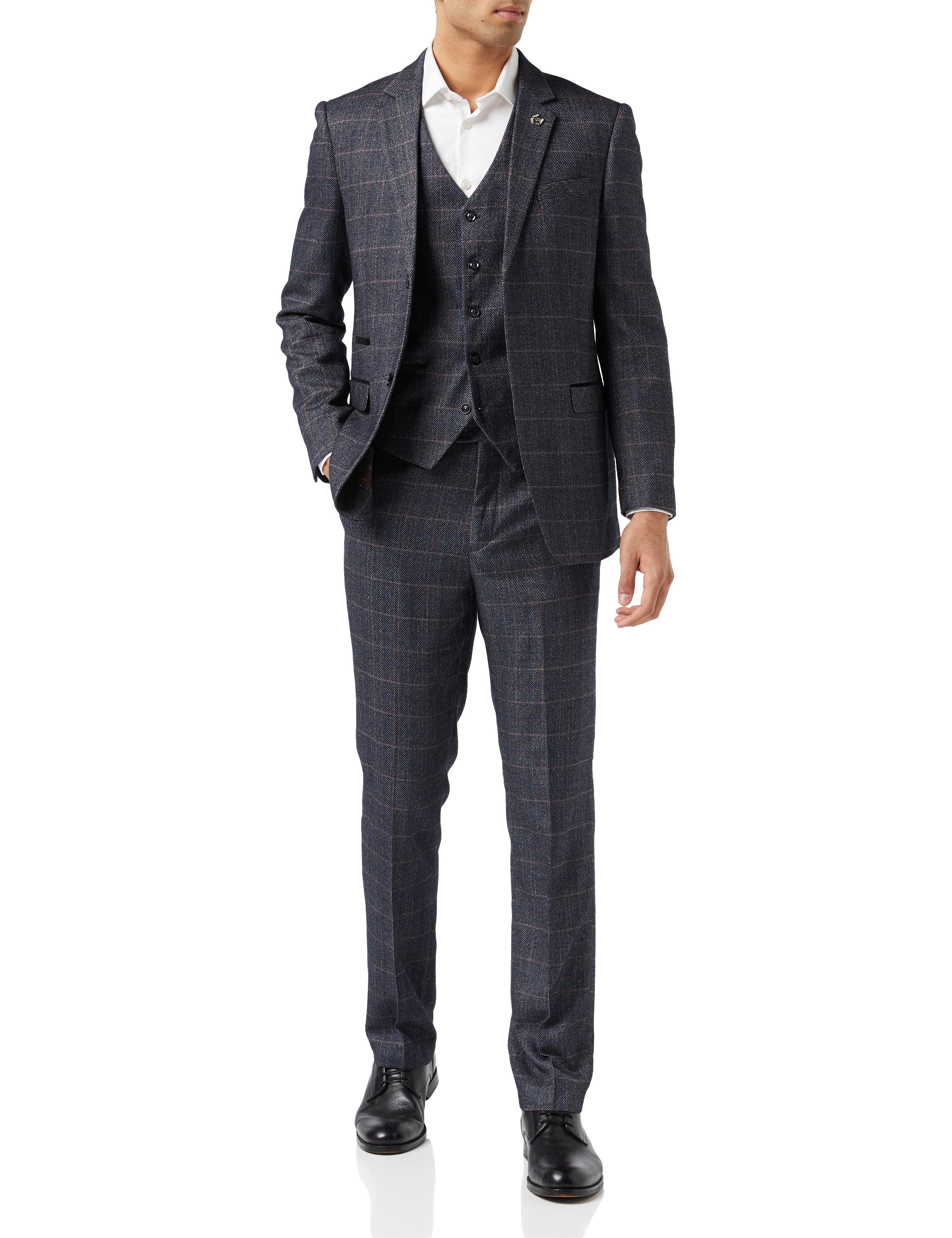 Grey Tweed Check Suit