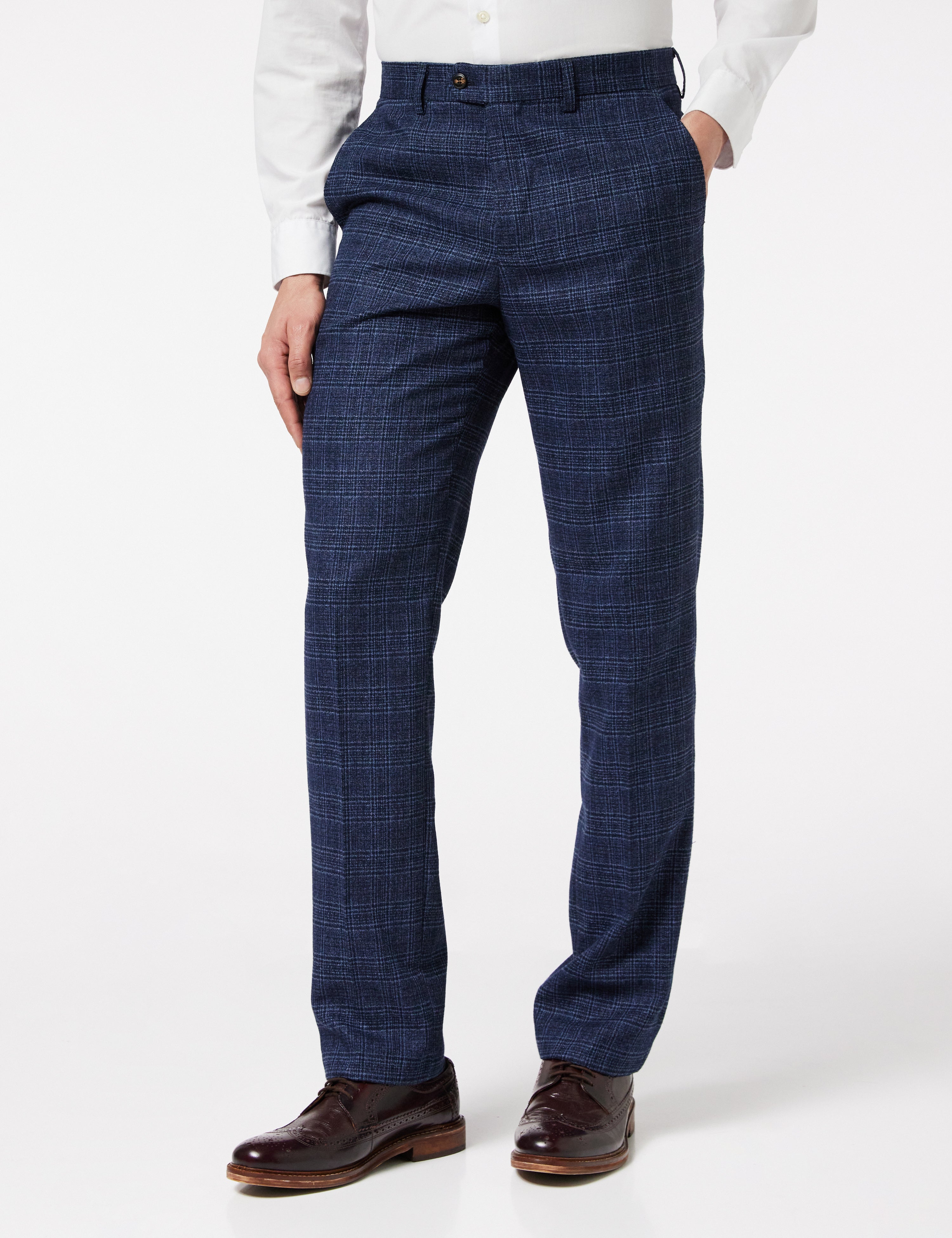 Navy Tweed Check Suit