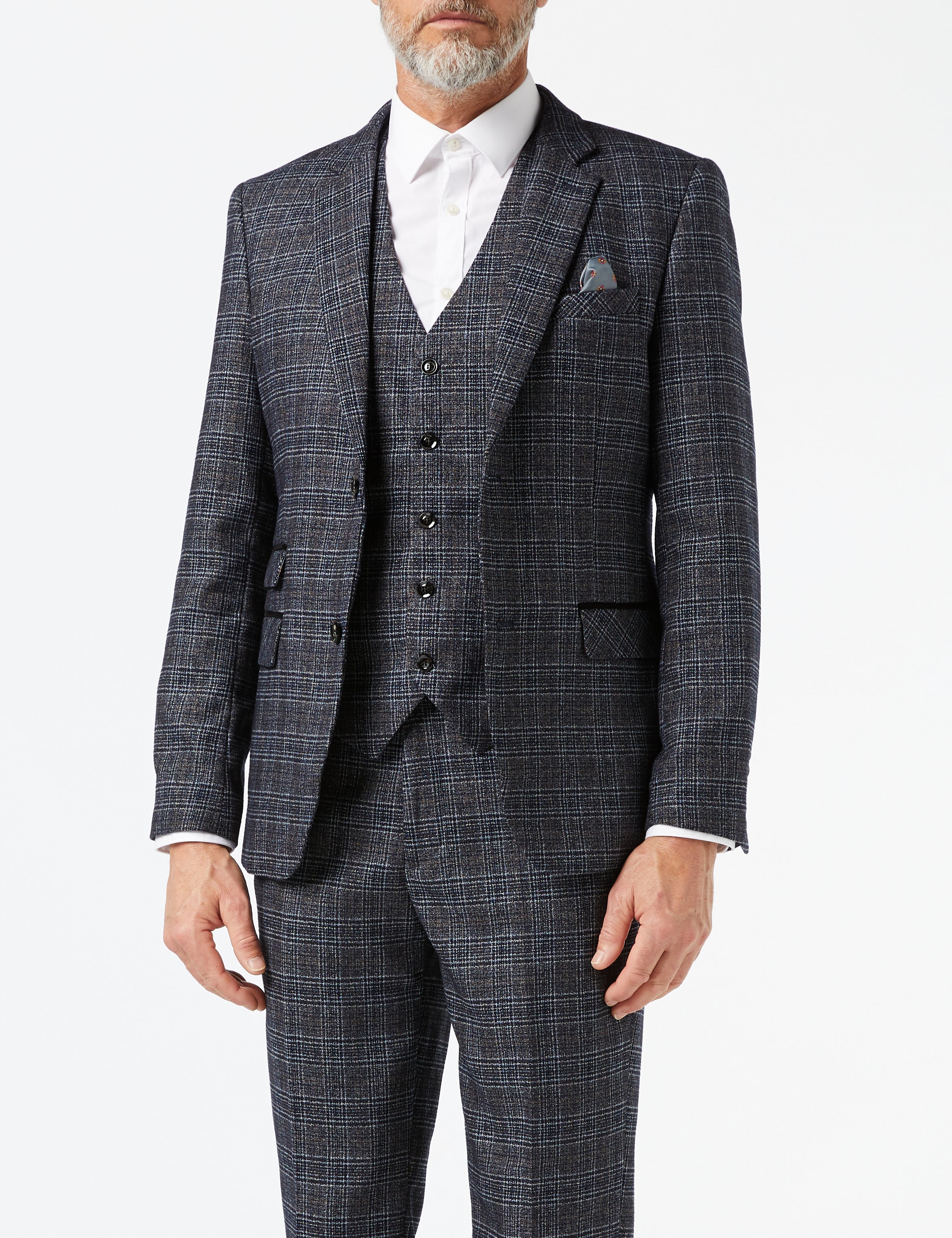 Grey Tweed Check Suit