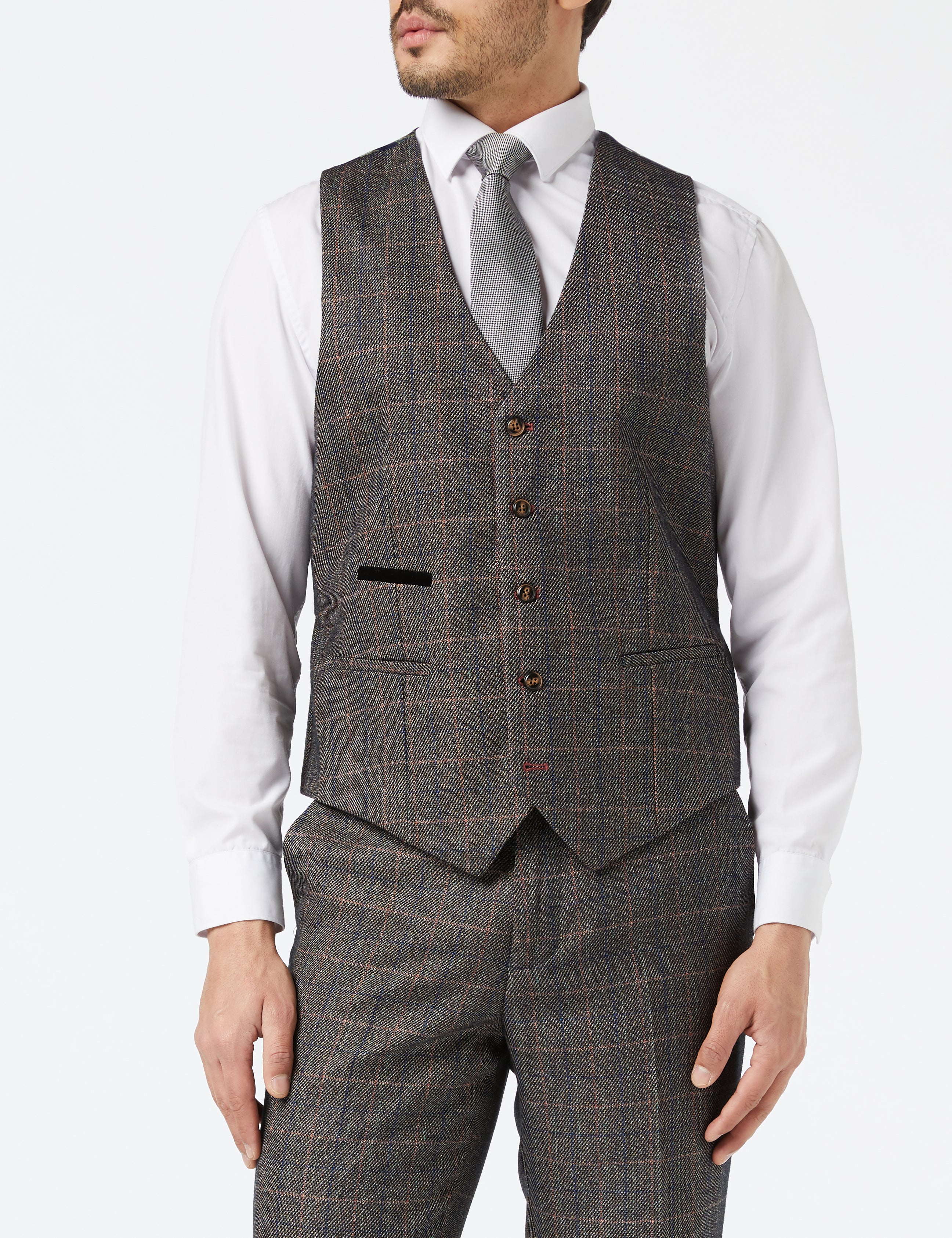 Brown Tweed Check Suit