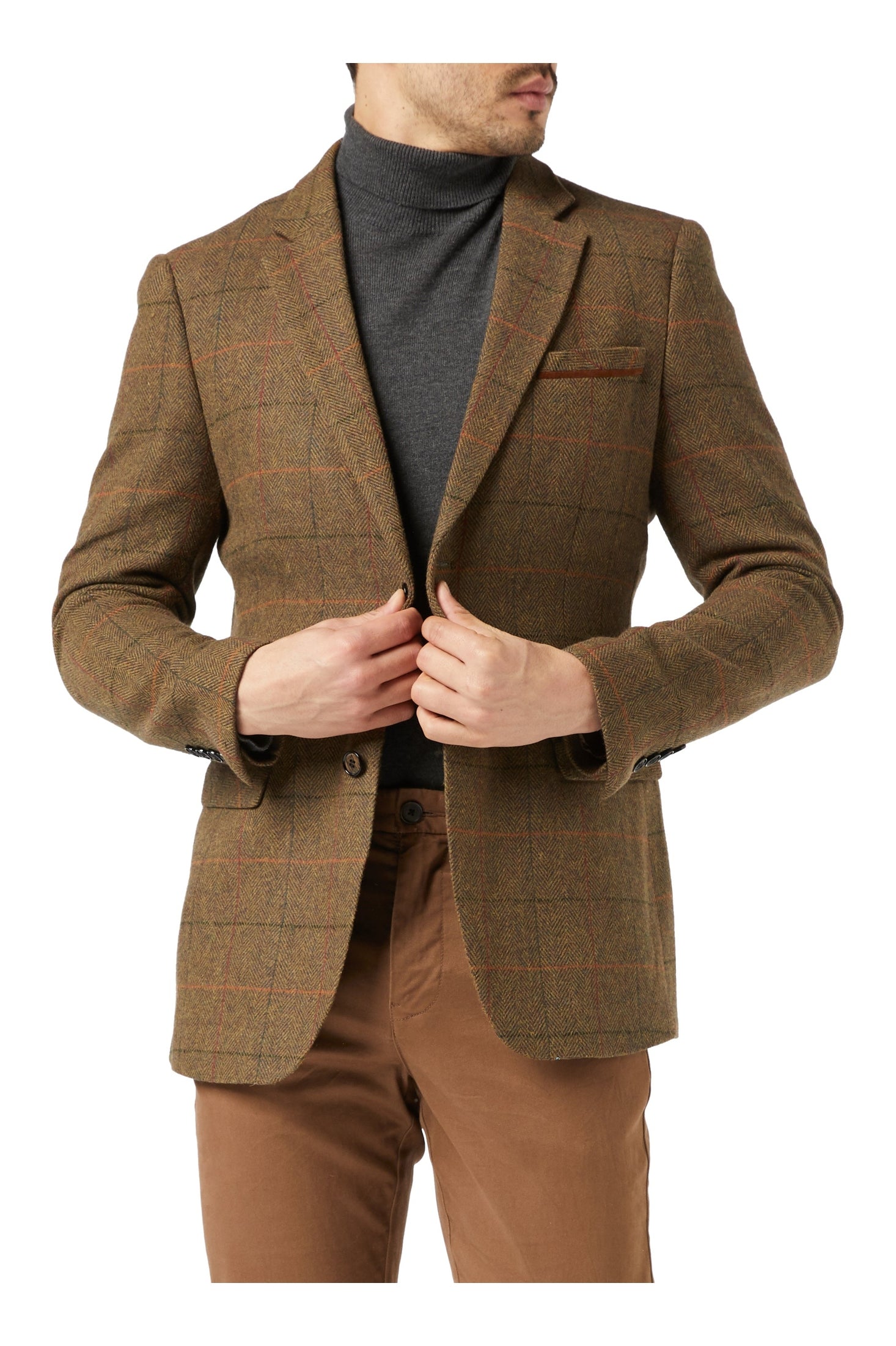 JARVIS - Tweed Check Tan Blazer