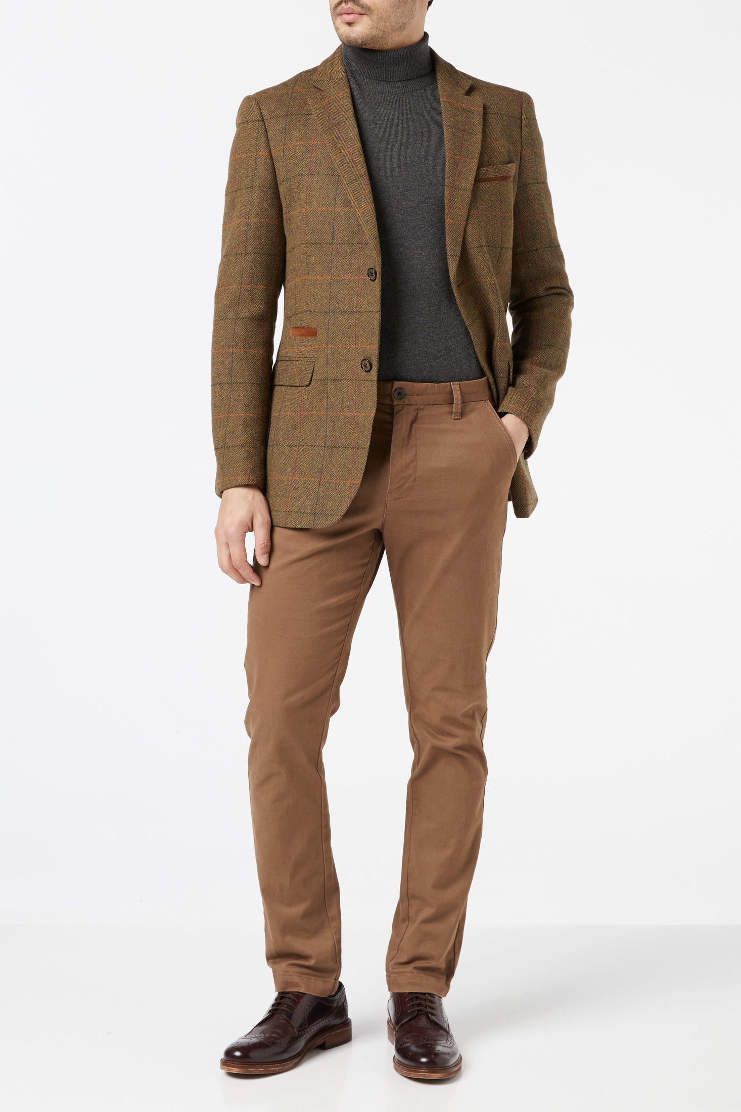 JARVIS - Tweed Check Tan Blazer