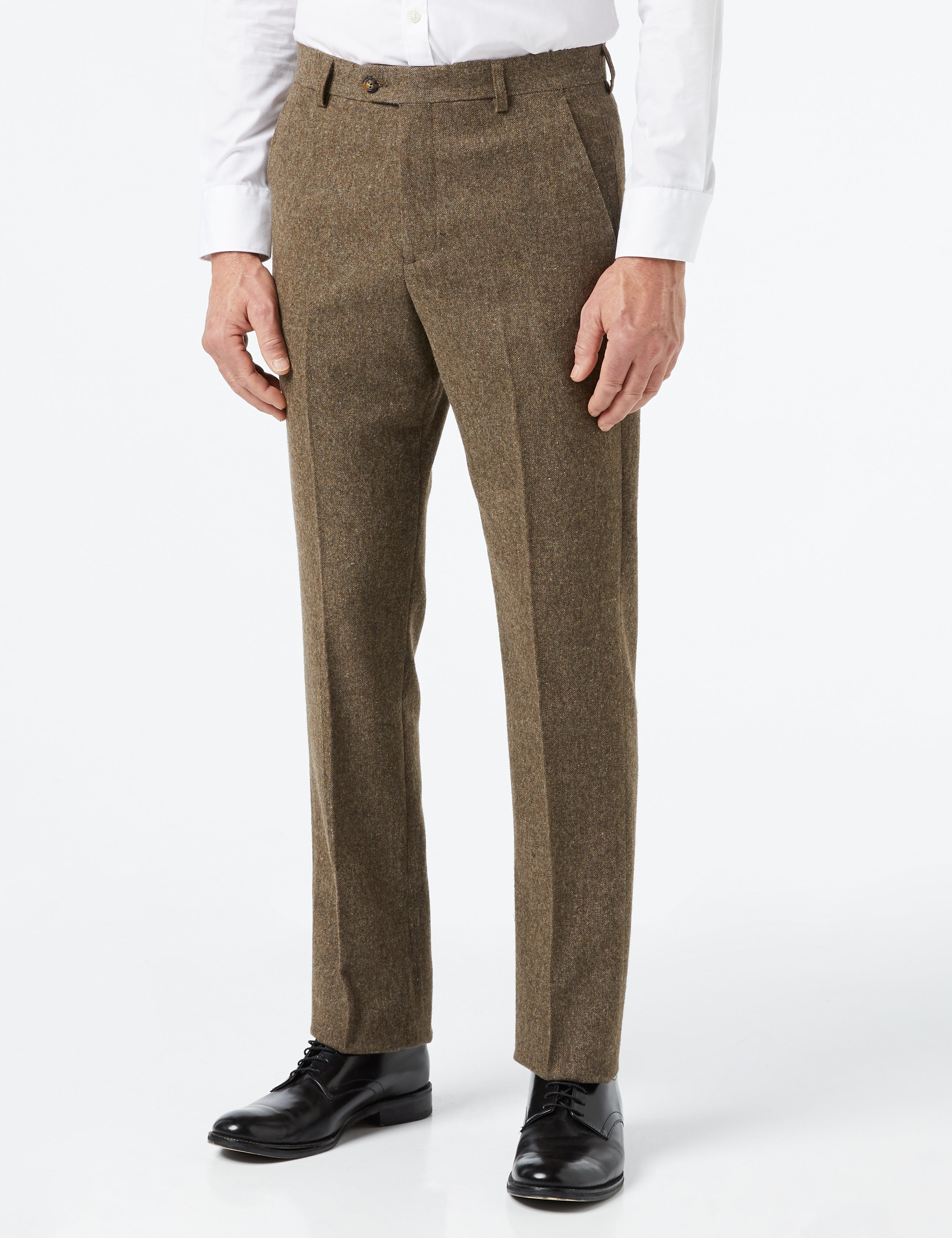 Tan Brown Tweed Suit Trouser - X6058-4