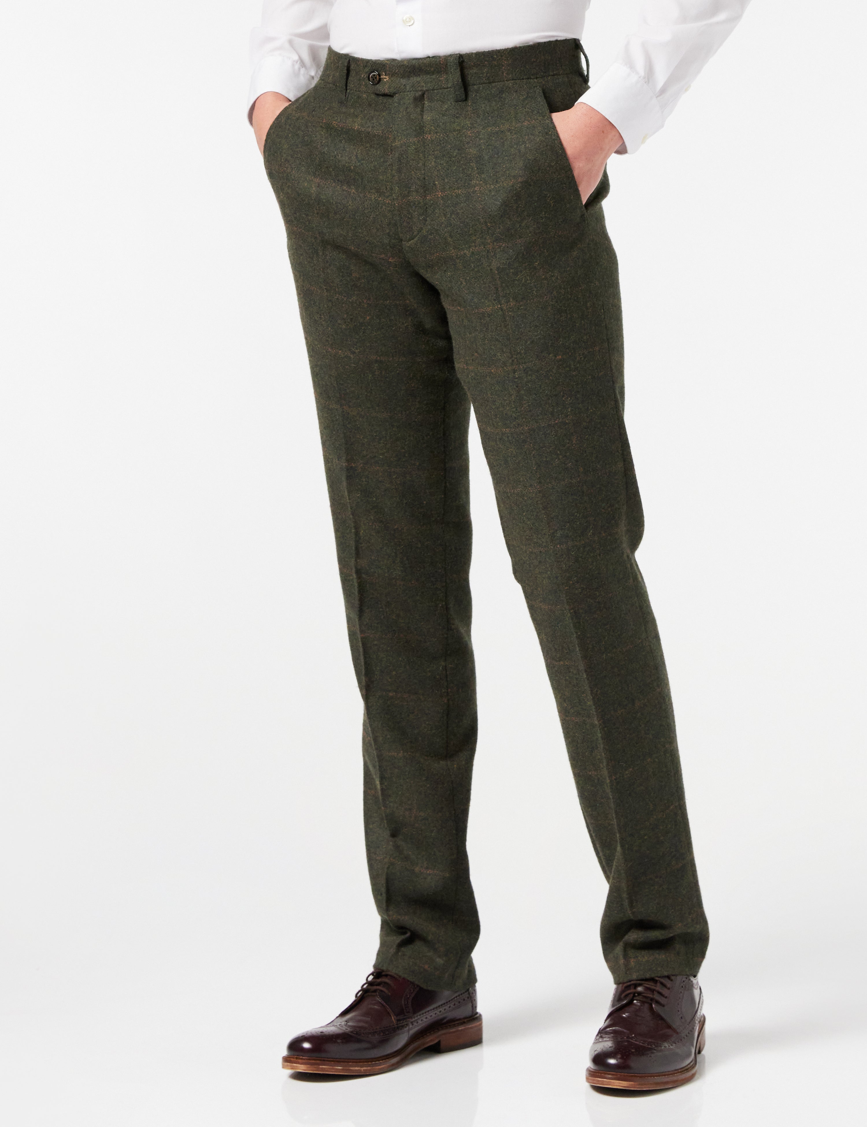 Green Tweed Check Suit Trouser