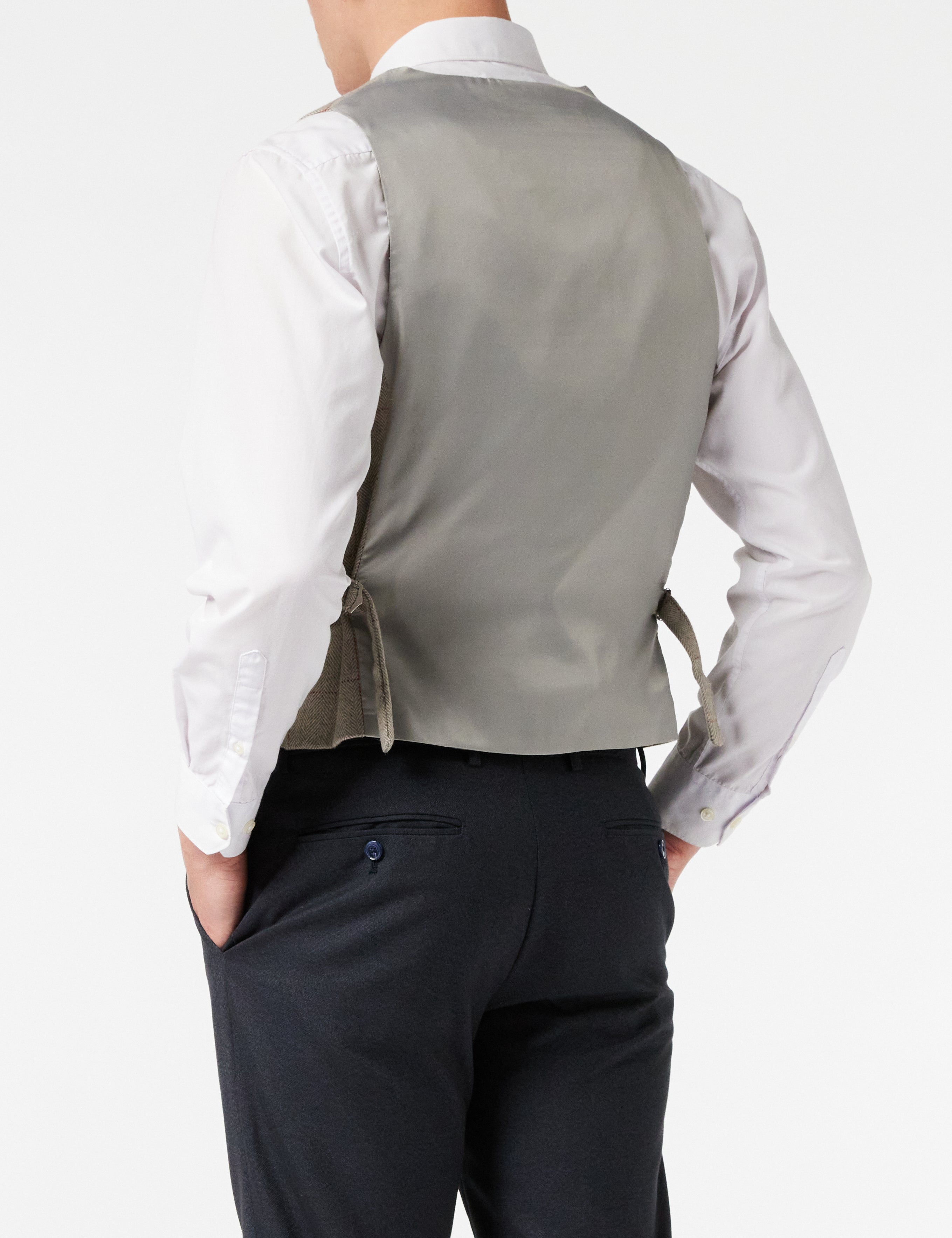 KANO - DOUBLE BREASTED TWEED CHECK WAISTCOAT