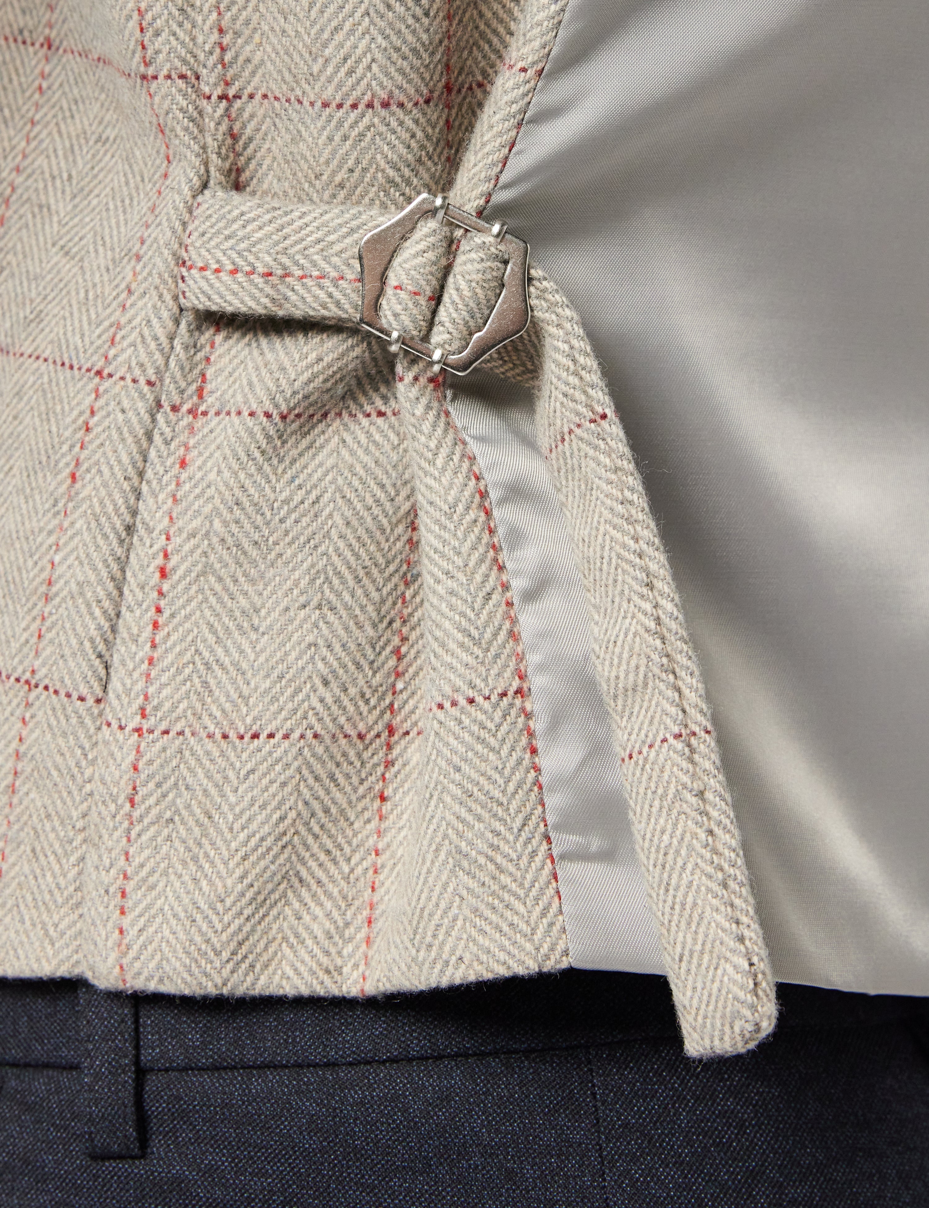 KANO - DOUBLE BREASTED TWEED CHECK WAISTCOAT