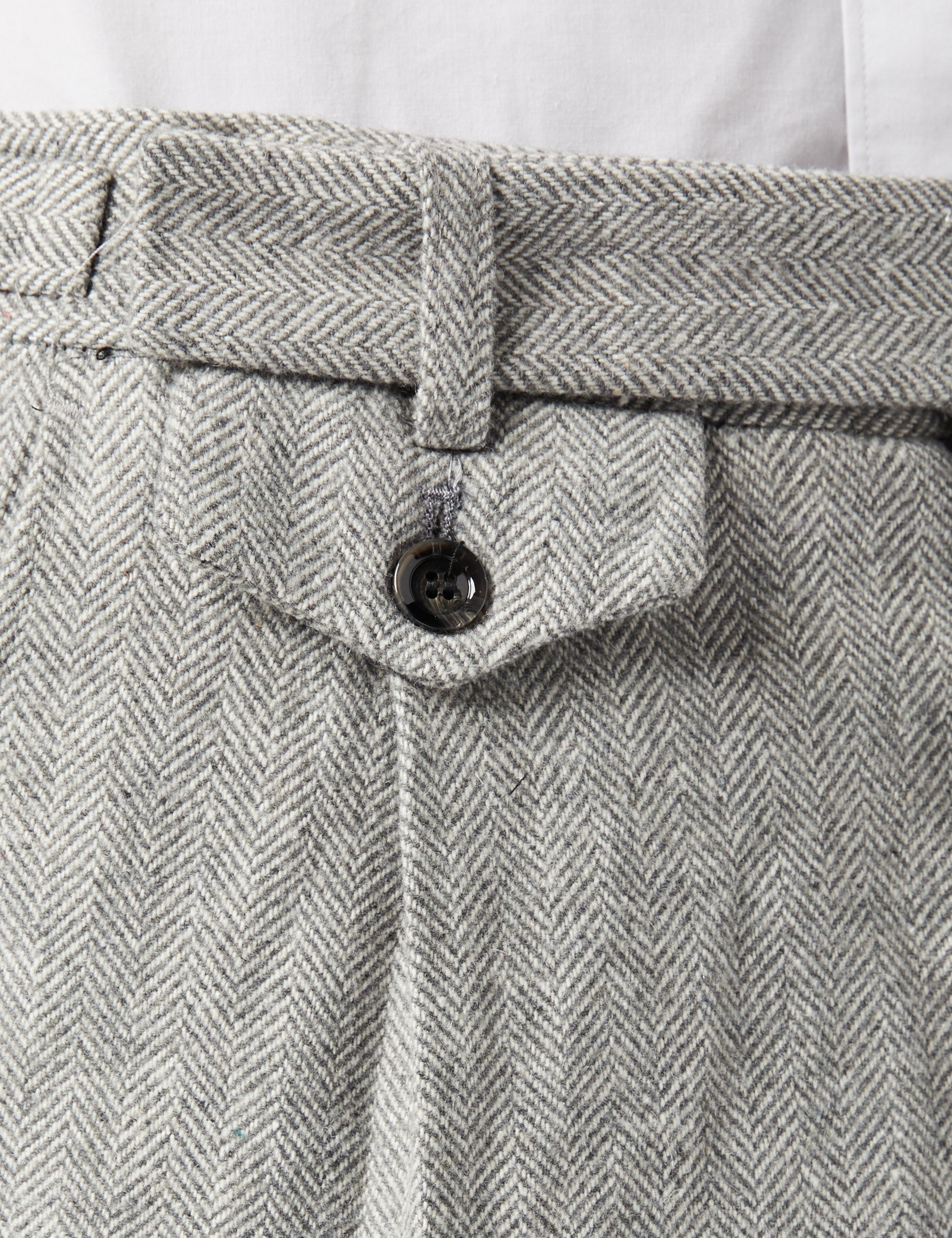 MARTIN - Grey Herringbone Retro Trouser