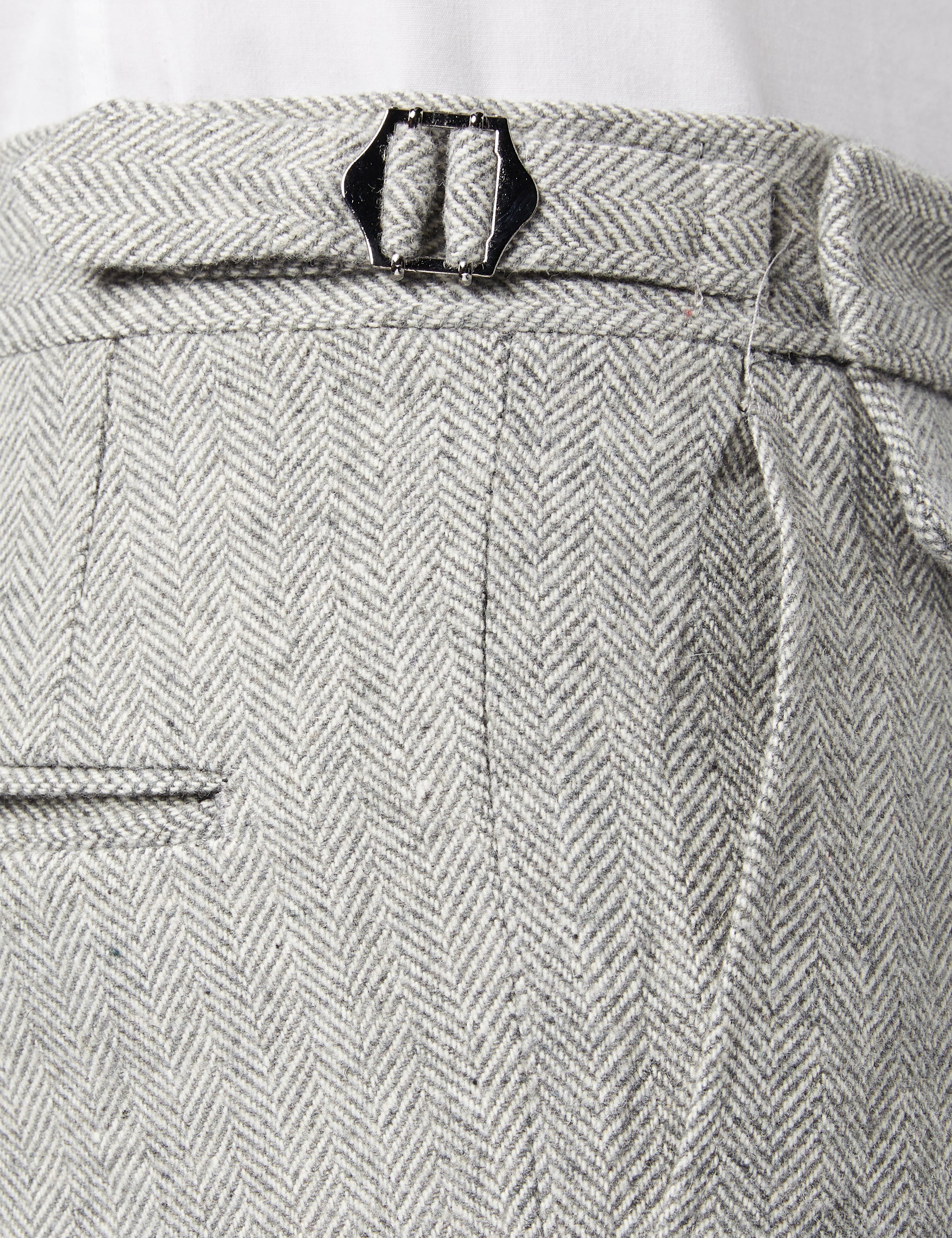 Grey Herringbone Retro Trouser