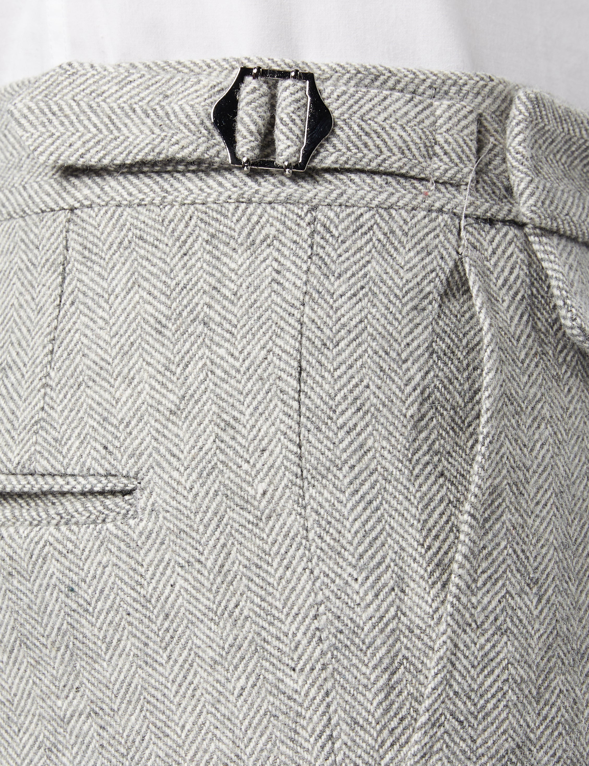 MARTIN - Grey Herringbone Retro Trouser