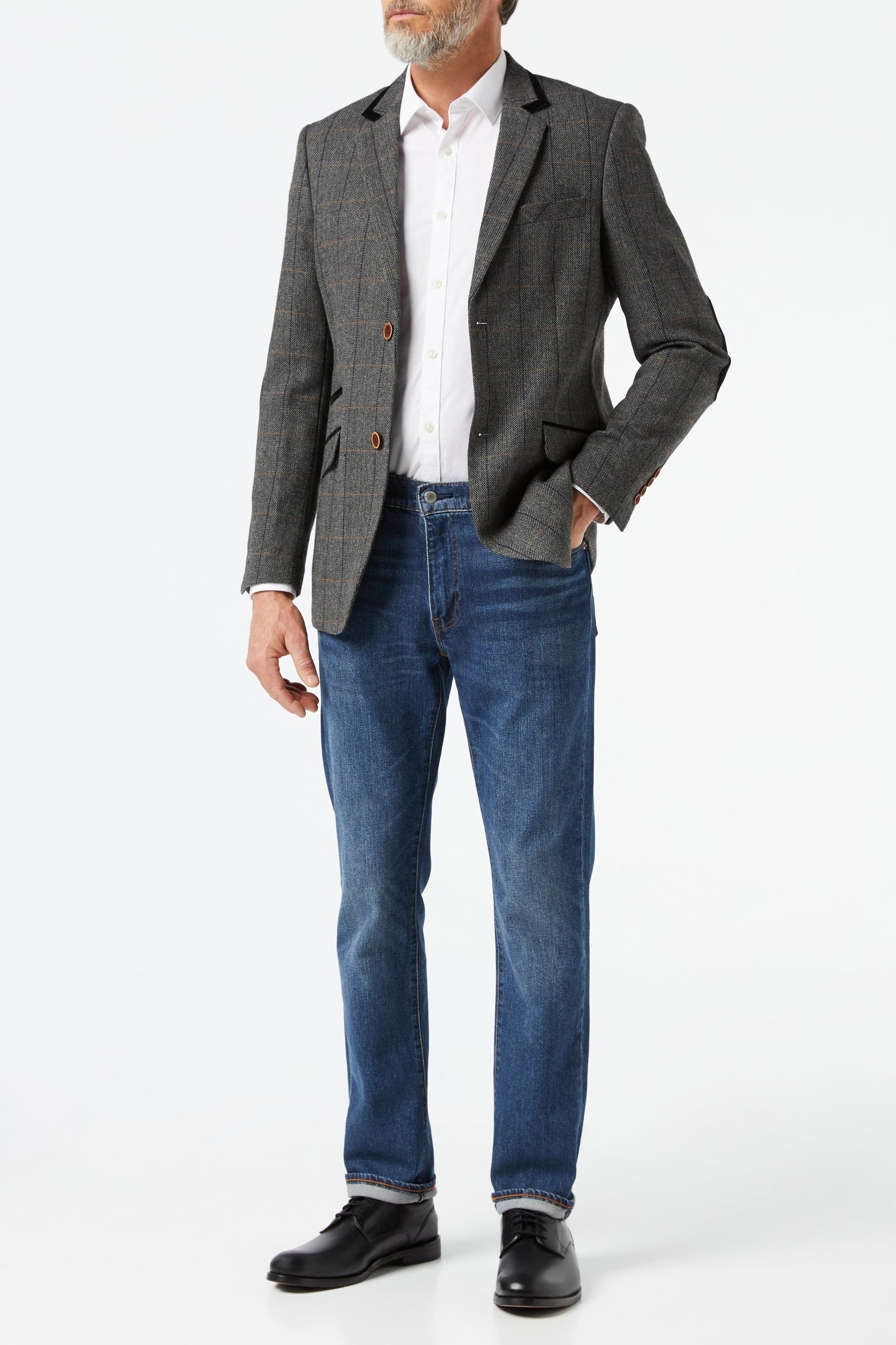 ELTON - Black Tweed Check Blazer