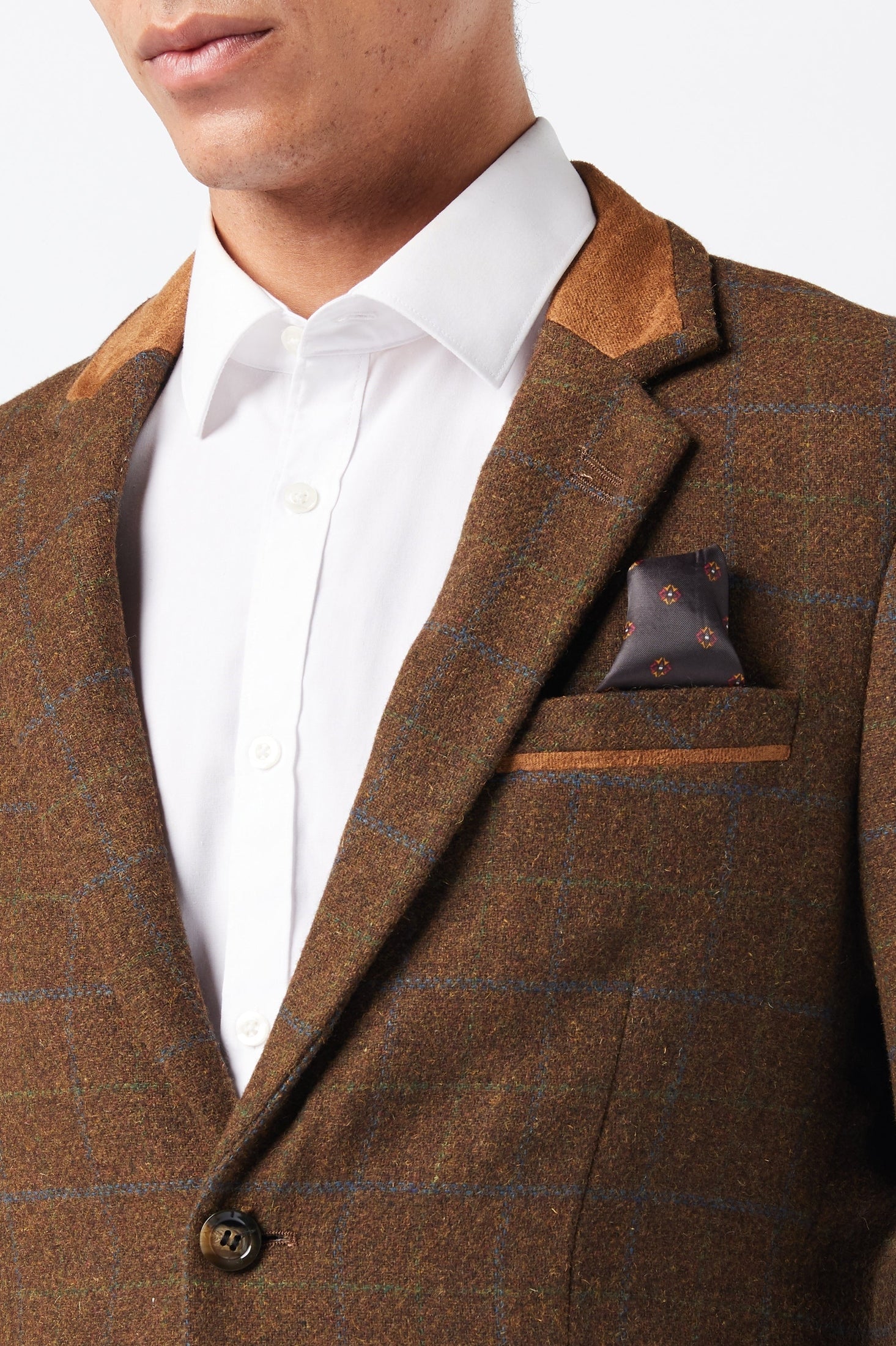 VITORI - BROWN TWEED CHECK JACKET