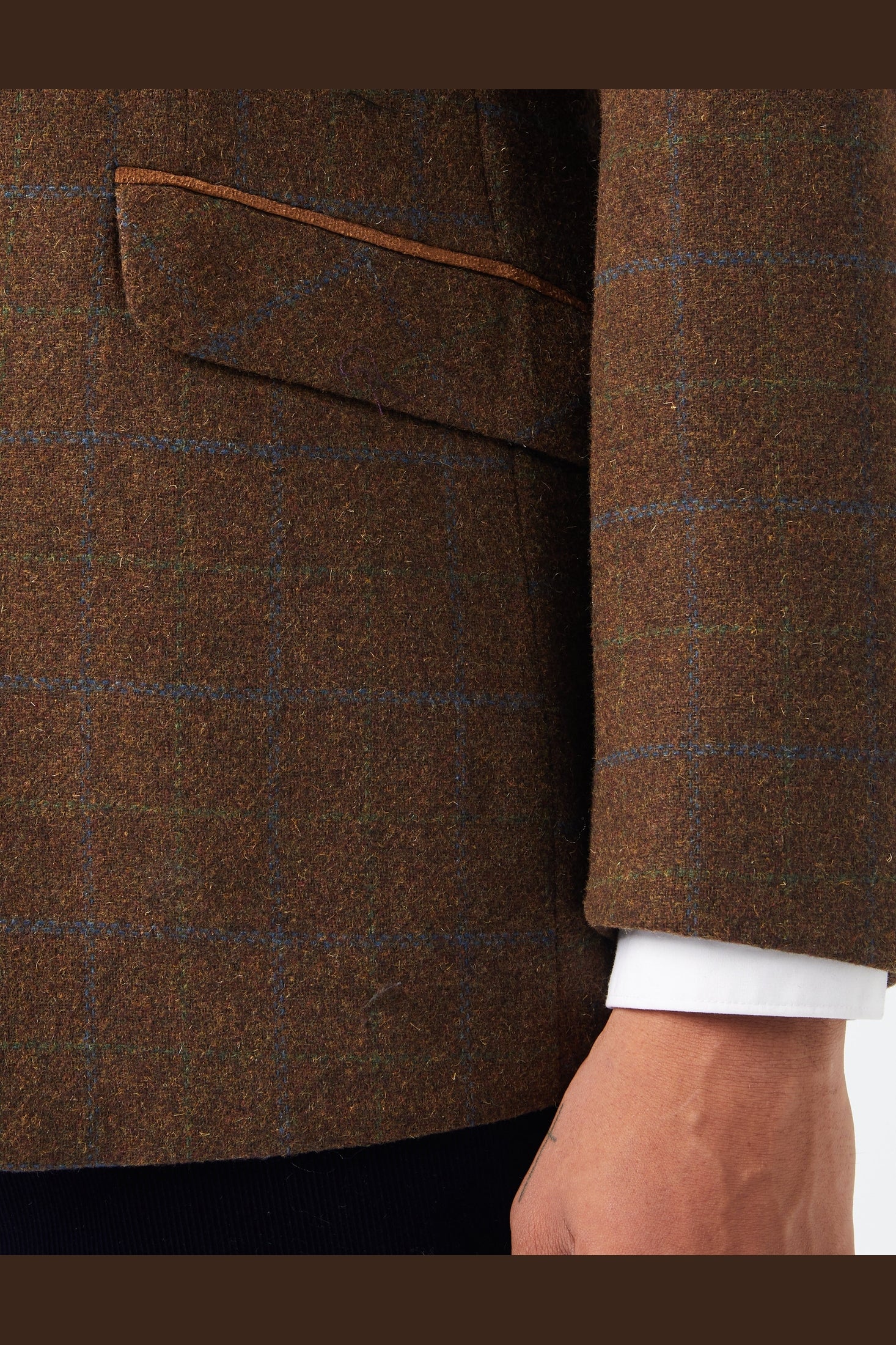 VITORI - BROWN TWEED CHECK JACKET