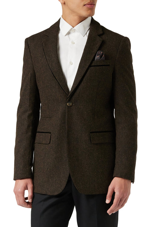 DANE - TWEED DARK BROWN BLAZER