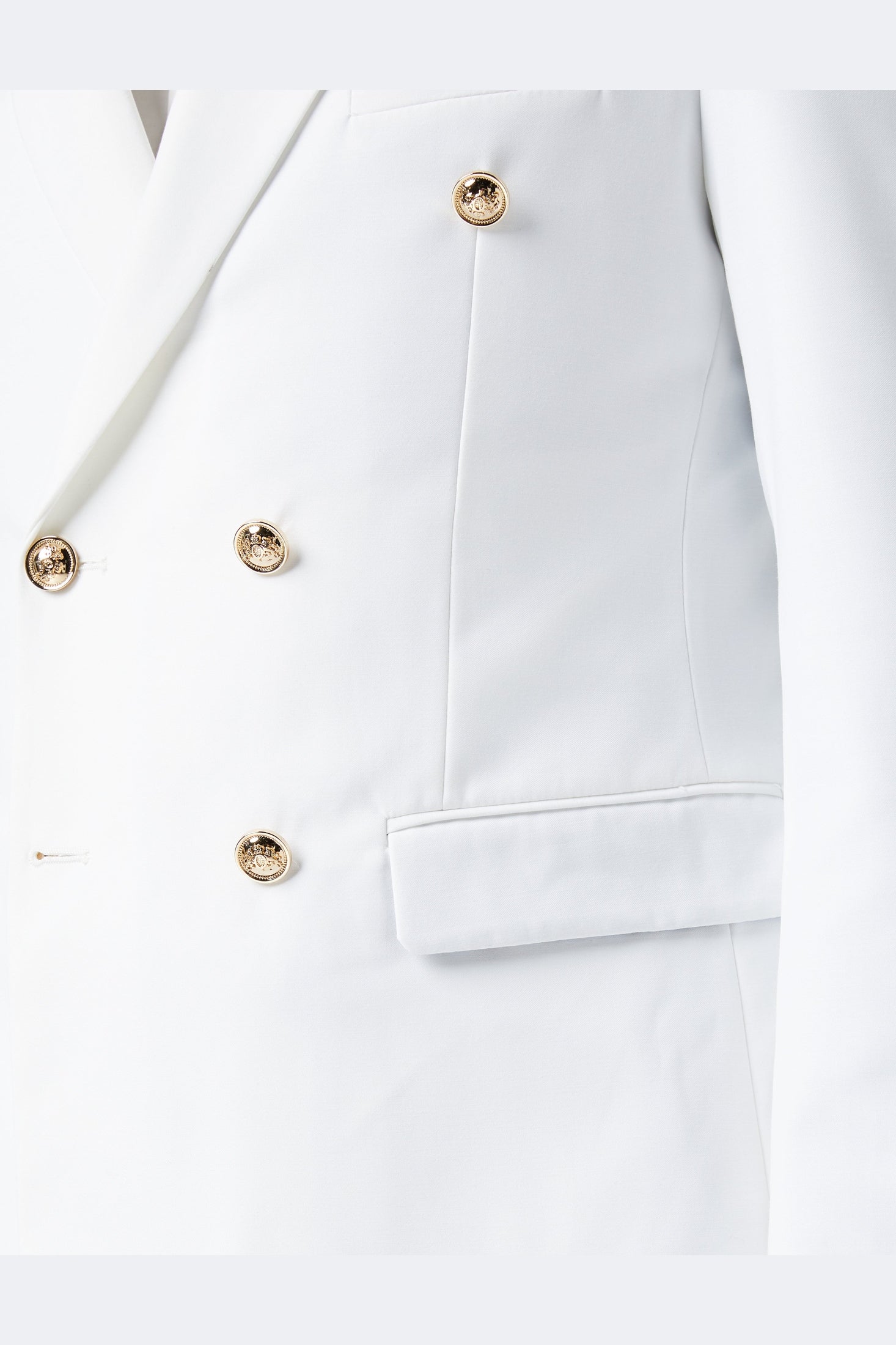 DOUBLE BREASTED GOLD BUTTON WHITE JACKET