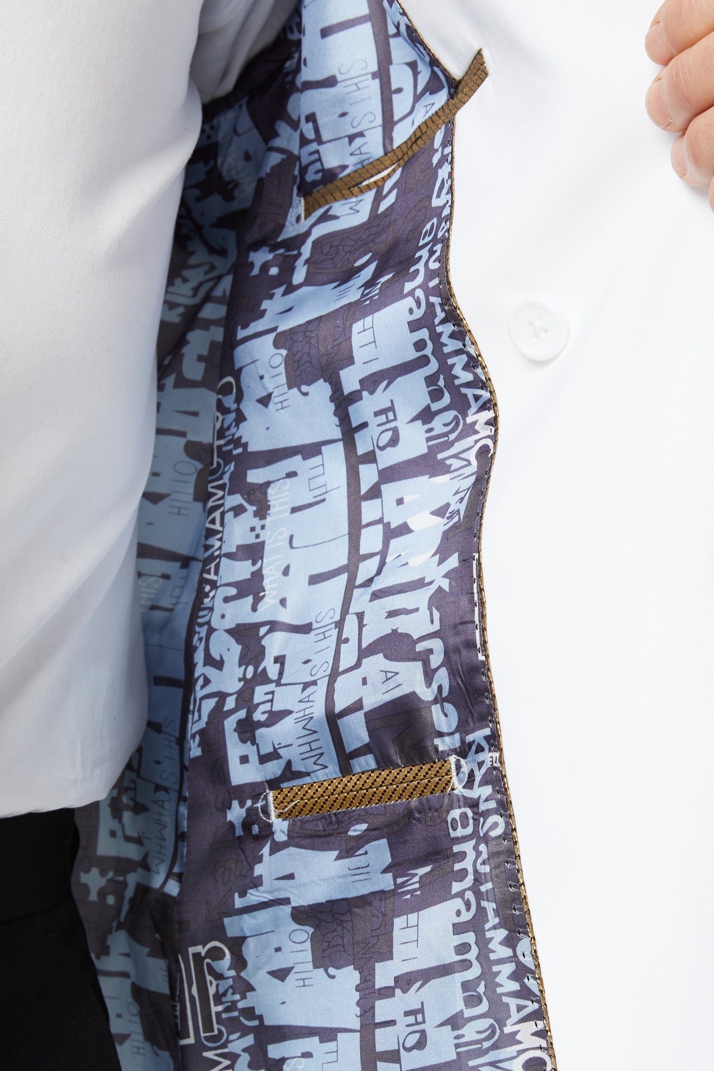 DOUBLE BREASTED GOLD BUTTON WHITE JACKET