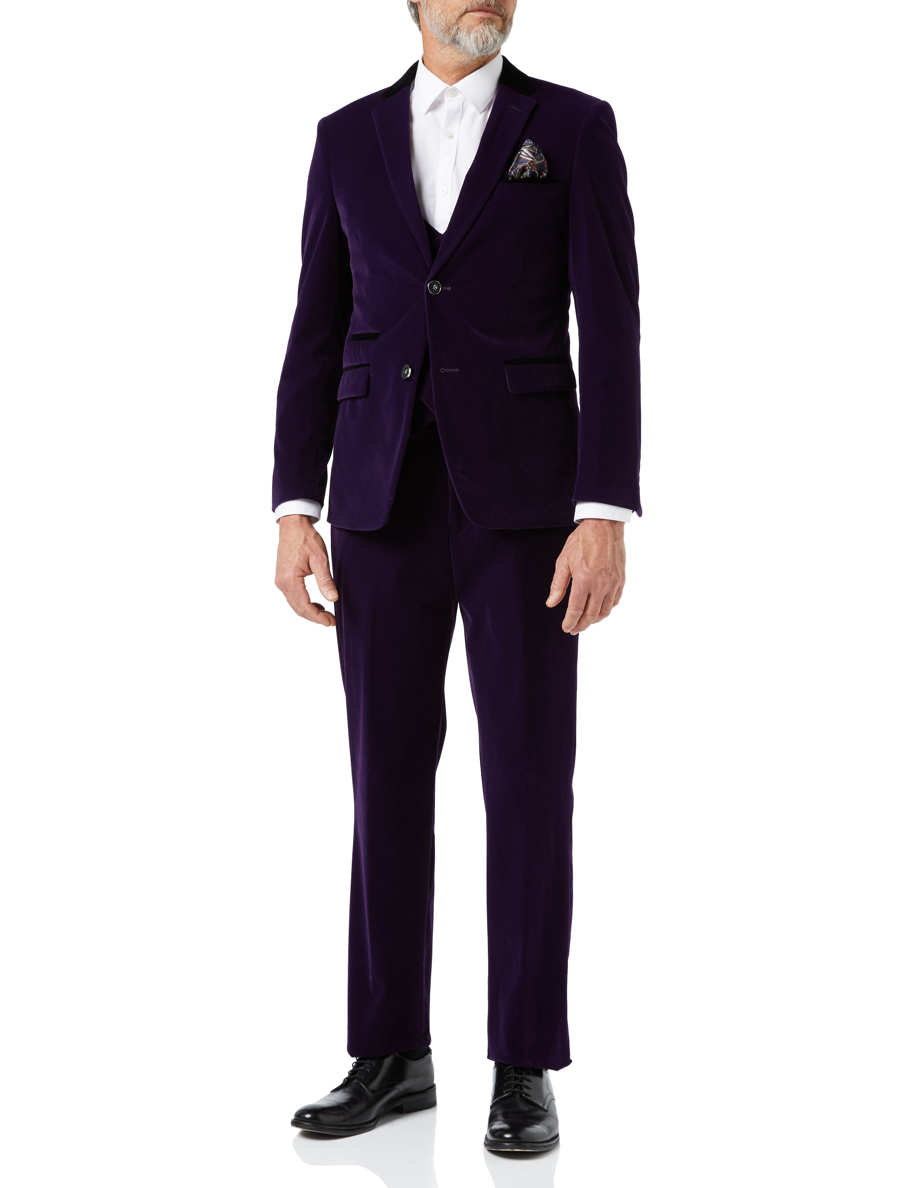 Purple Velvet 3 Piece Wedding Suit