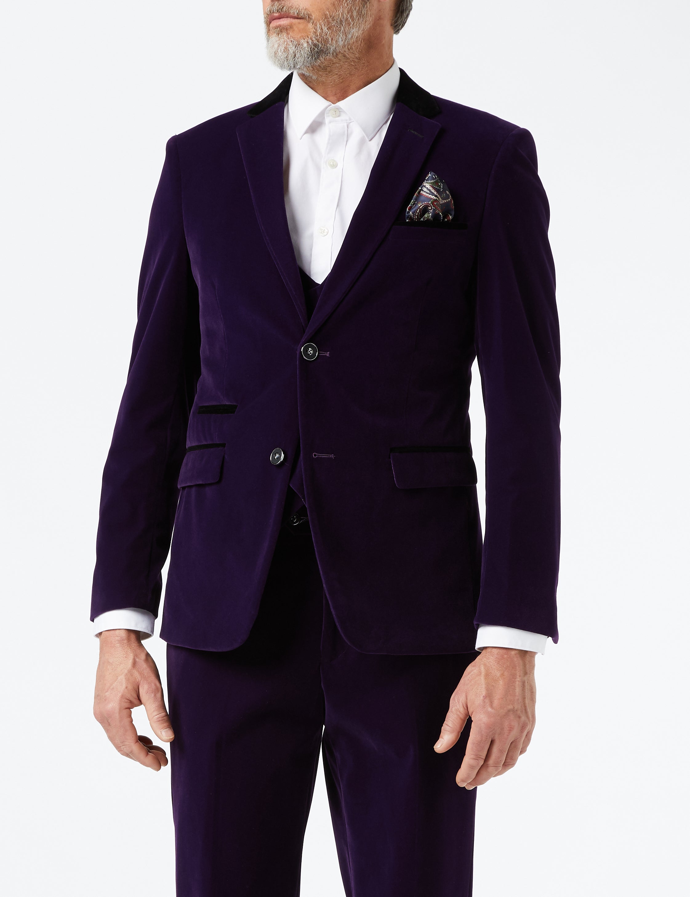 Purple Velvet 3 Piece Wedding Suit