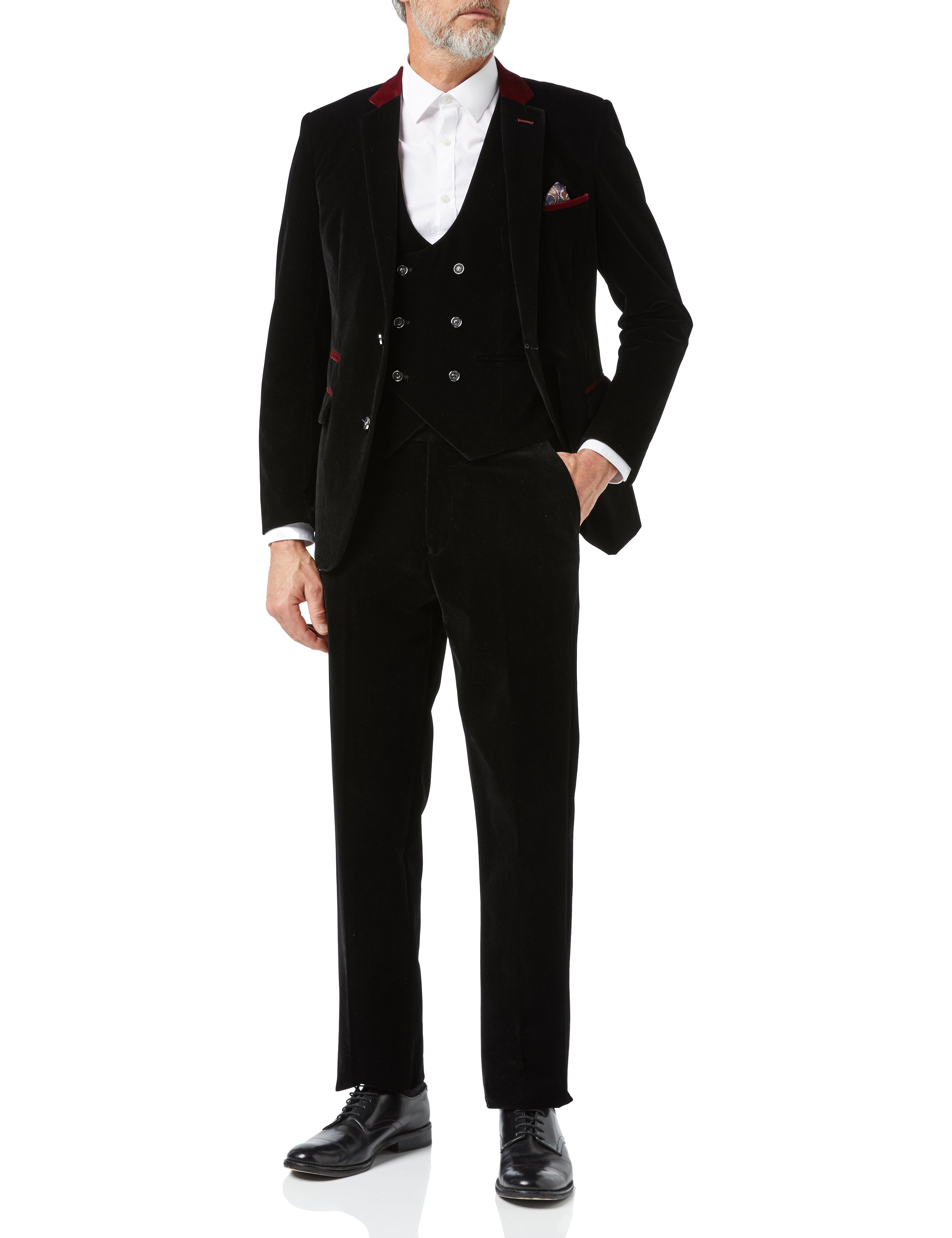 TIM Black Velvet 3 Piece Wedding Suit XPOSED