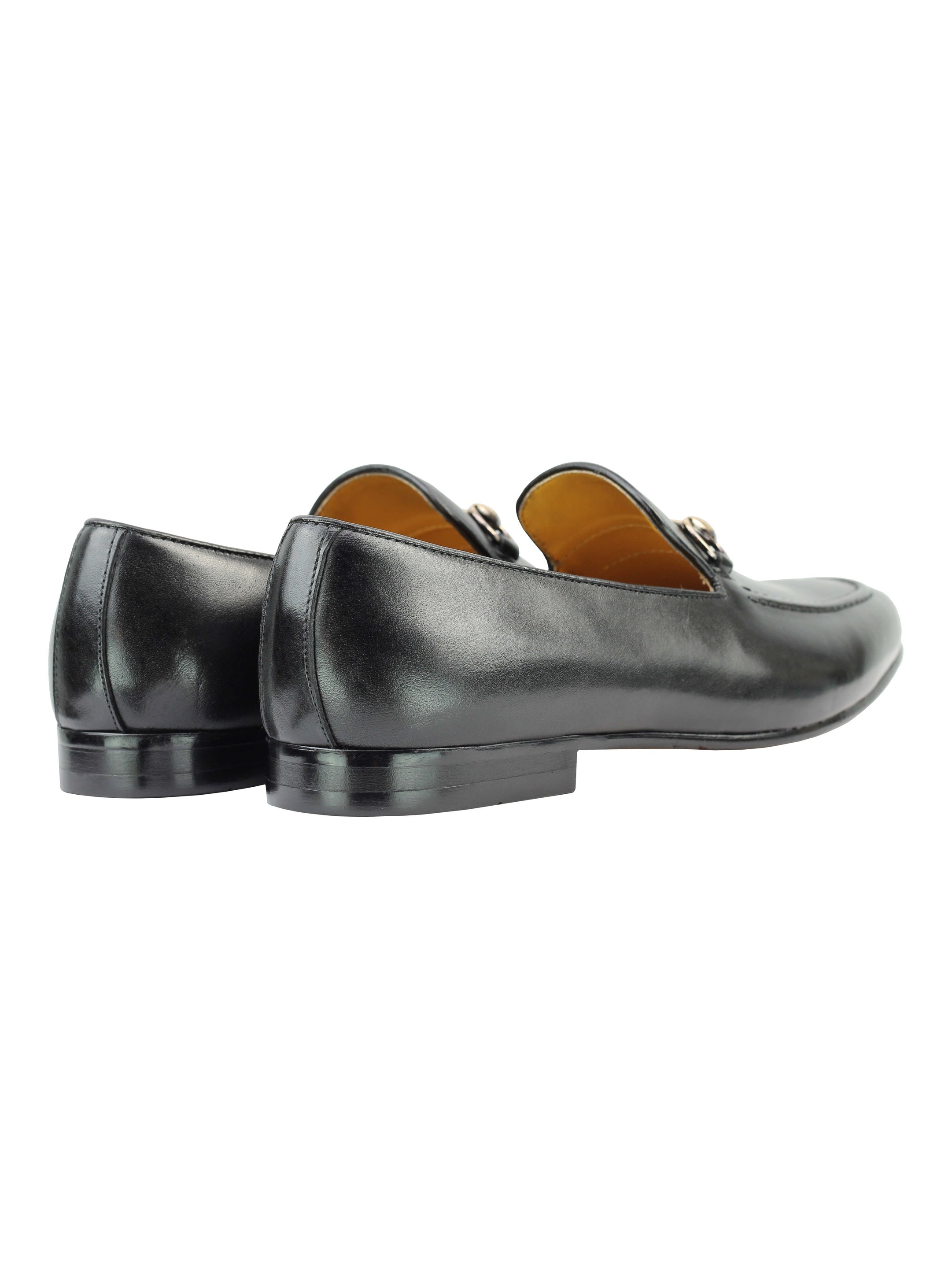 Real Leather Horse bit Snaffel Black Loafers