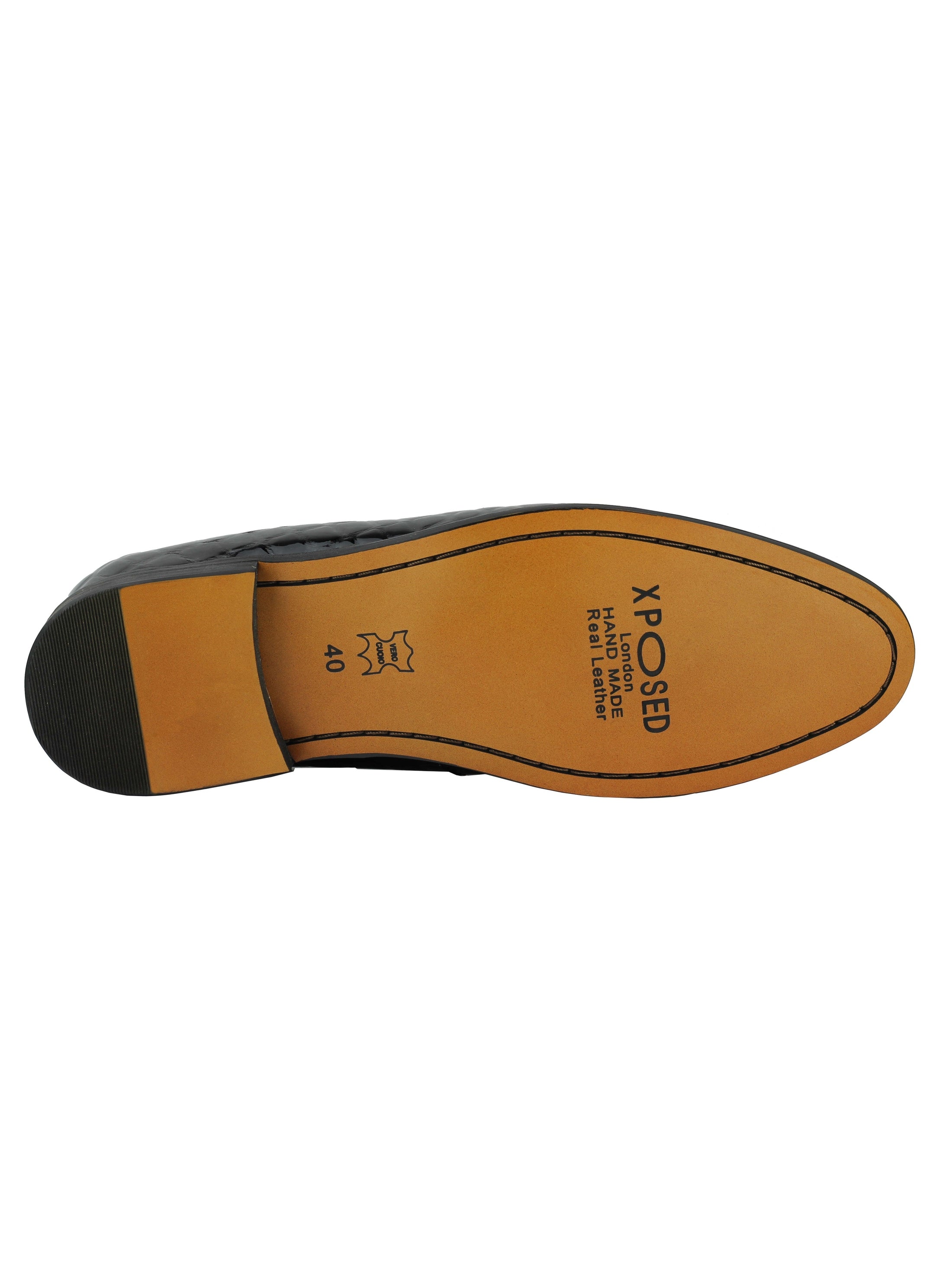 Real Leather Glossy Tassel Loafers