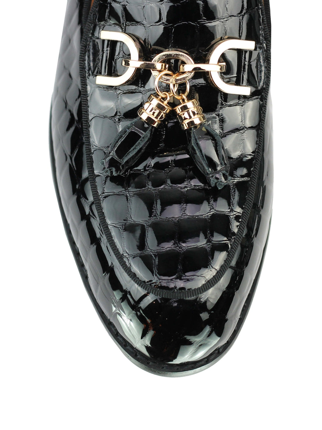 Real Leather Glossy Tassel Loafers