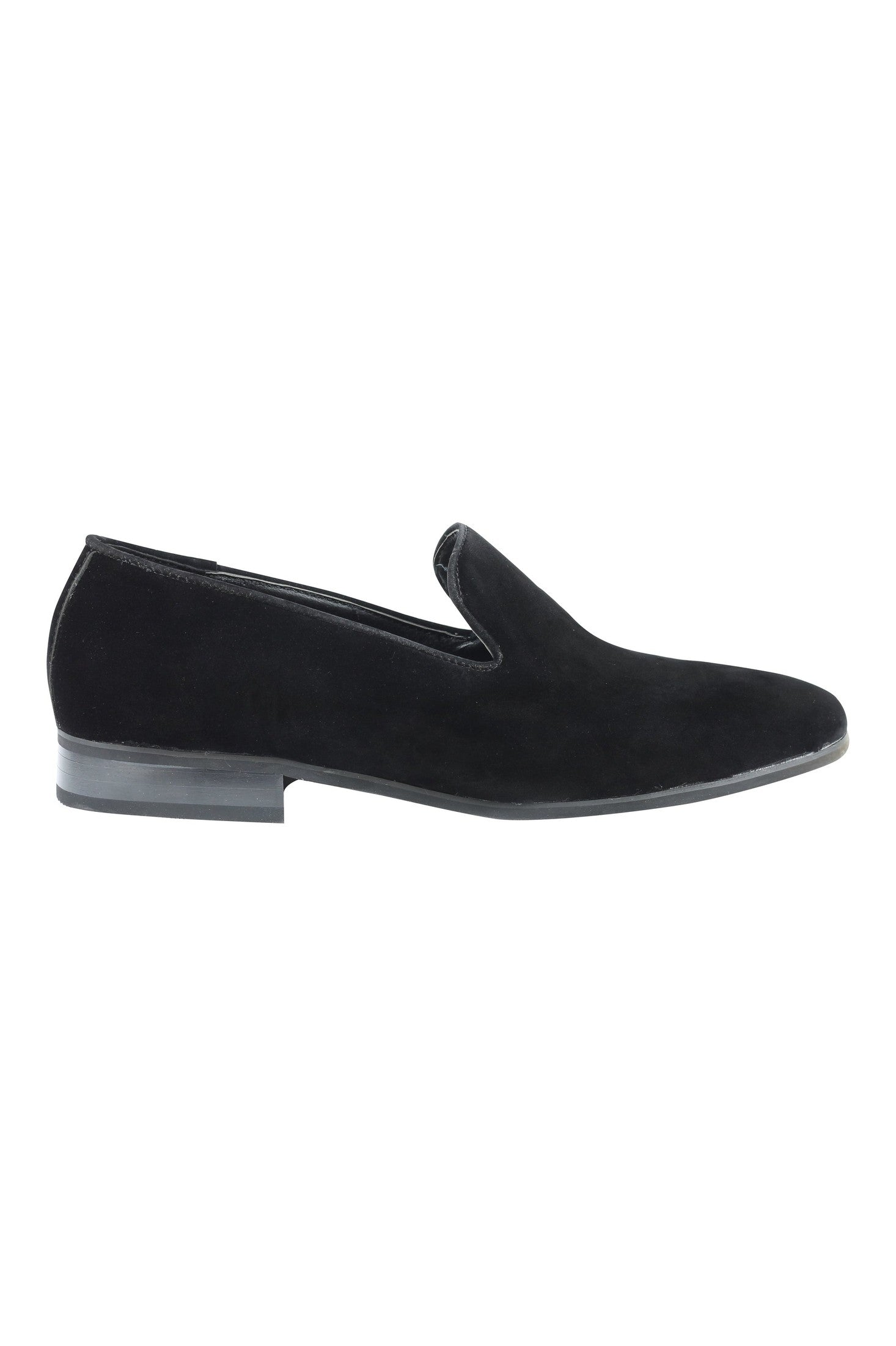 FAUX LEATHER SLIP ON BLACK SHOES