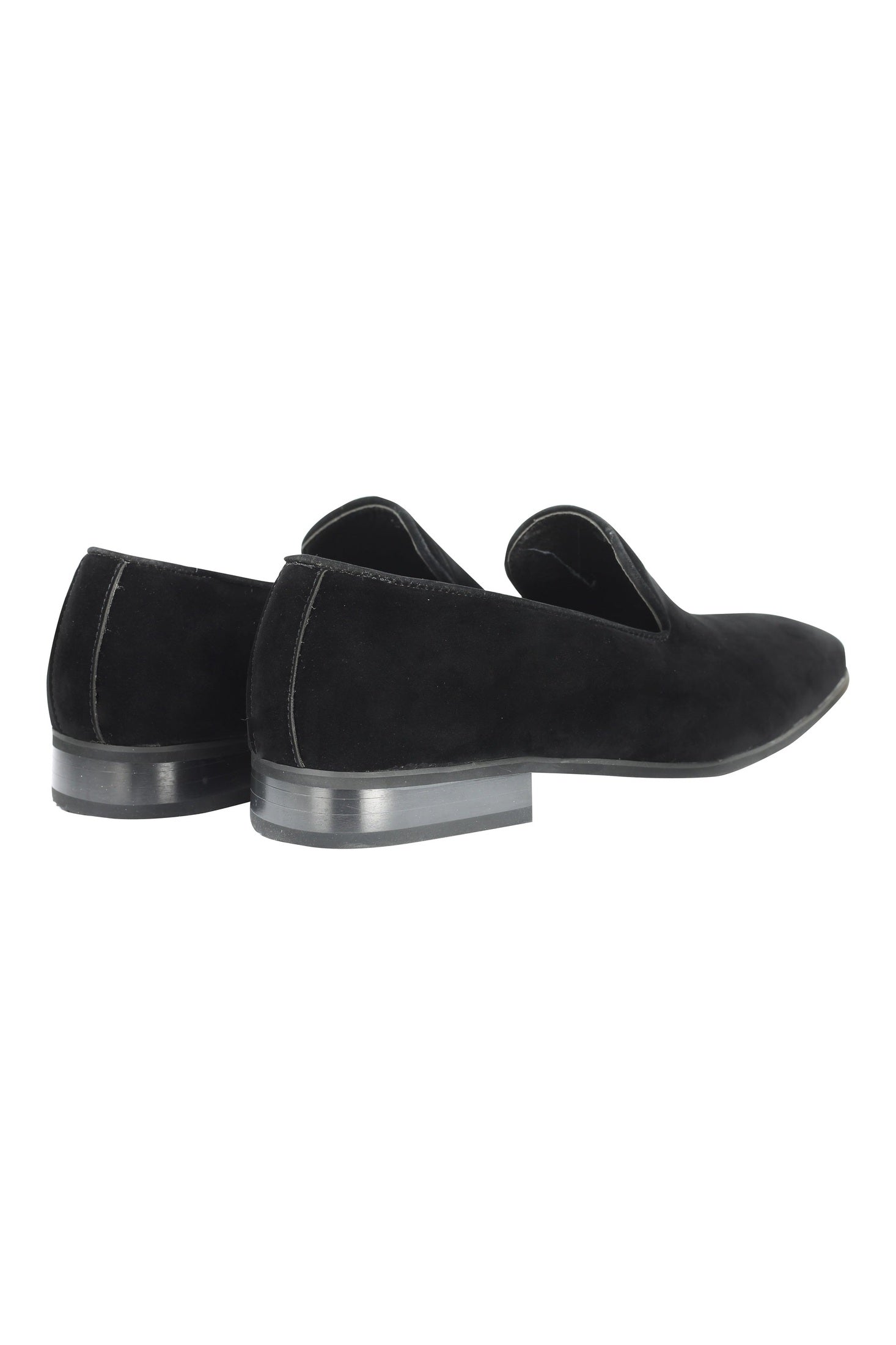 FAUX LEATHER SLIP ON BLACK SHOES