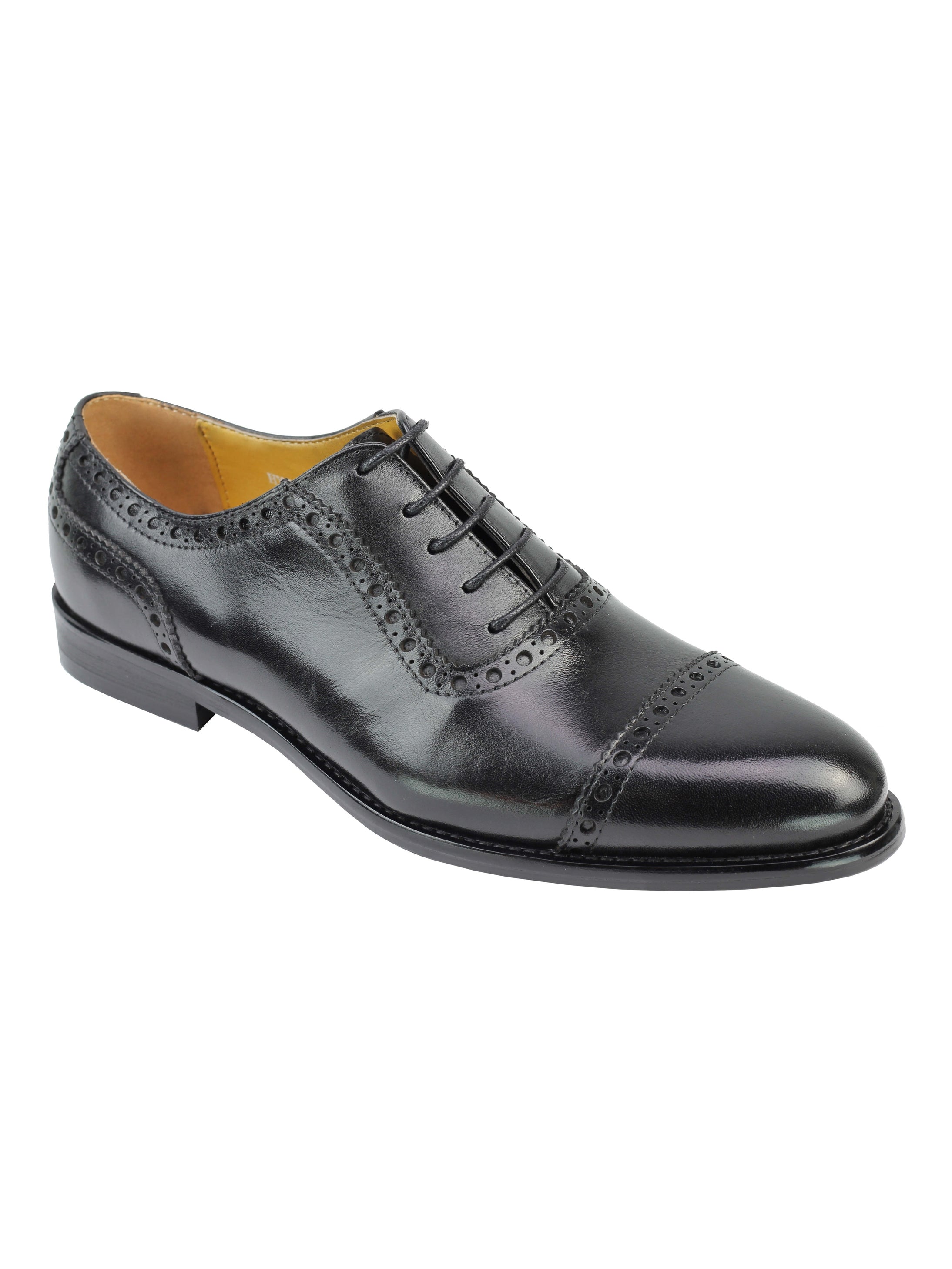 Real Leather Lace up Formal Black Shoes