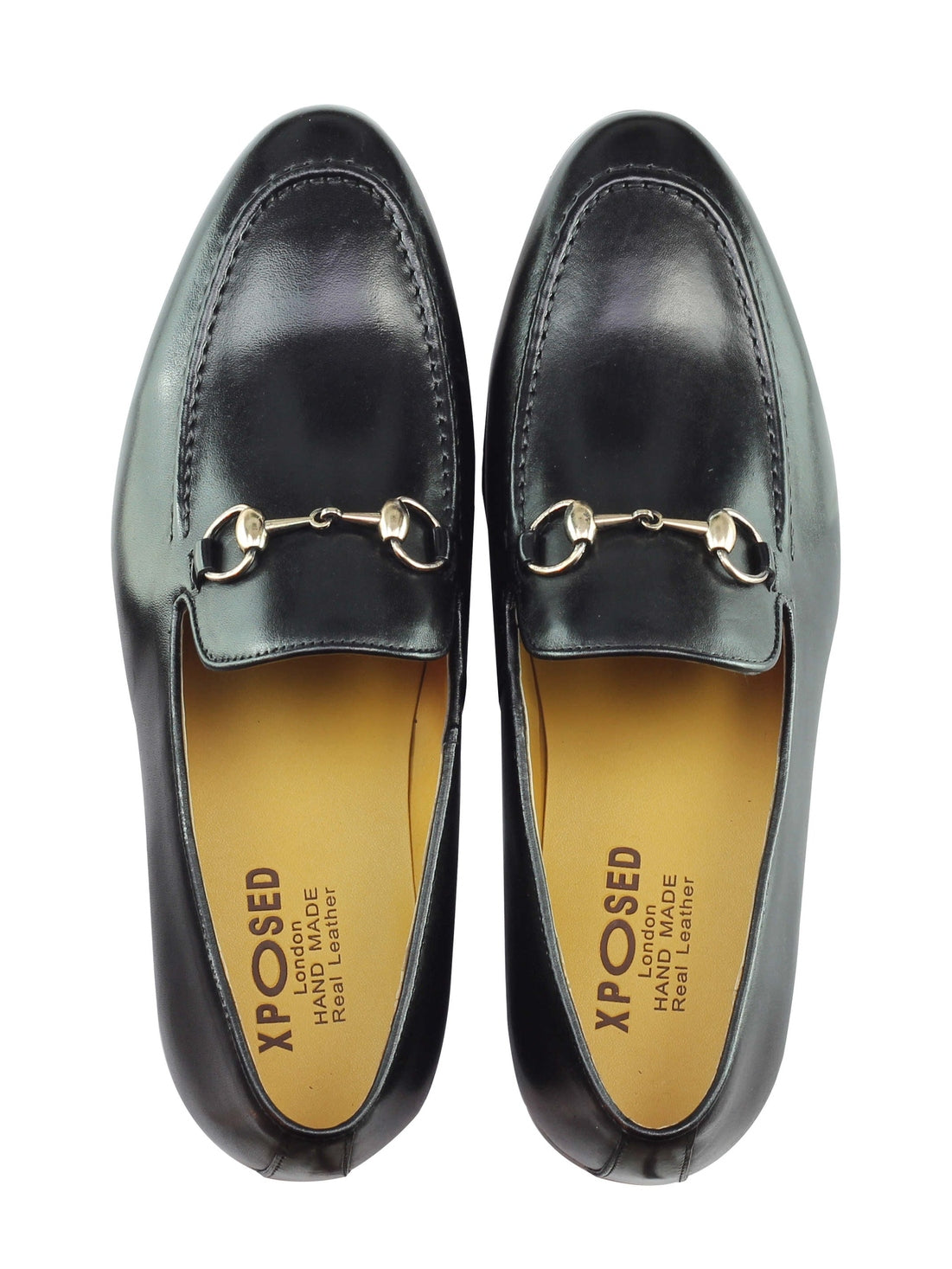 Real Leather Horse bit Snaffel Black Loafers